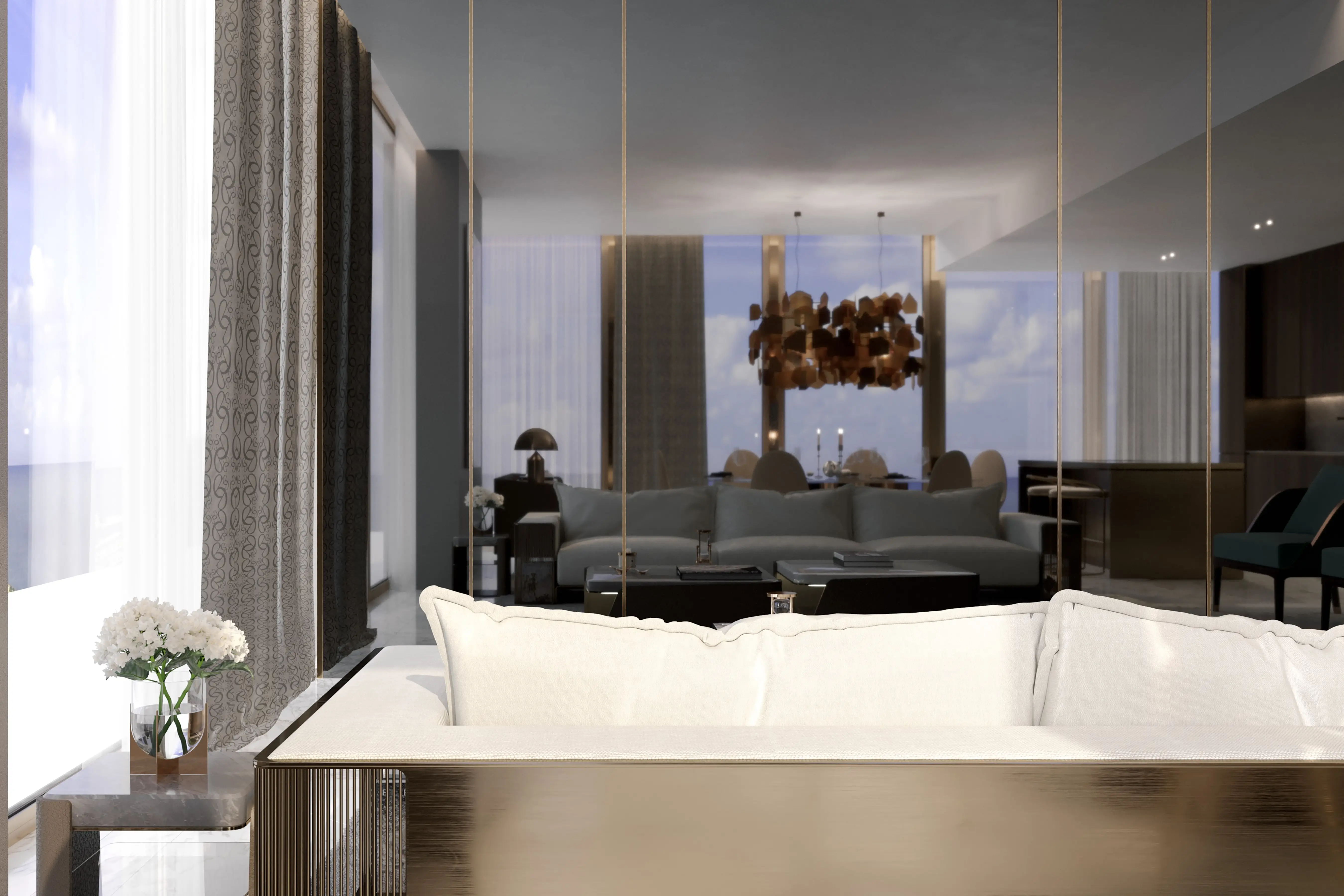 Grand Bleu Tower - Living Room Interior | Emaar Properties