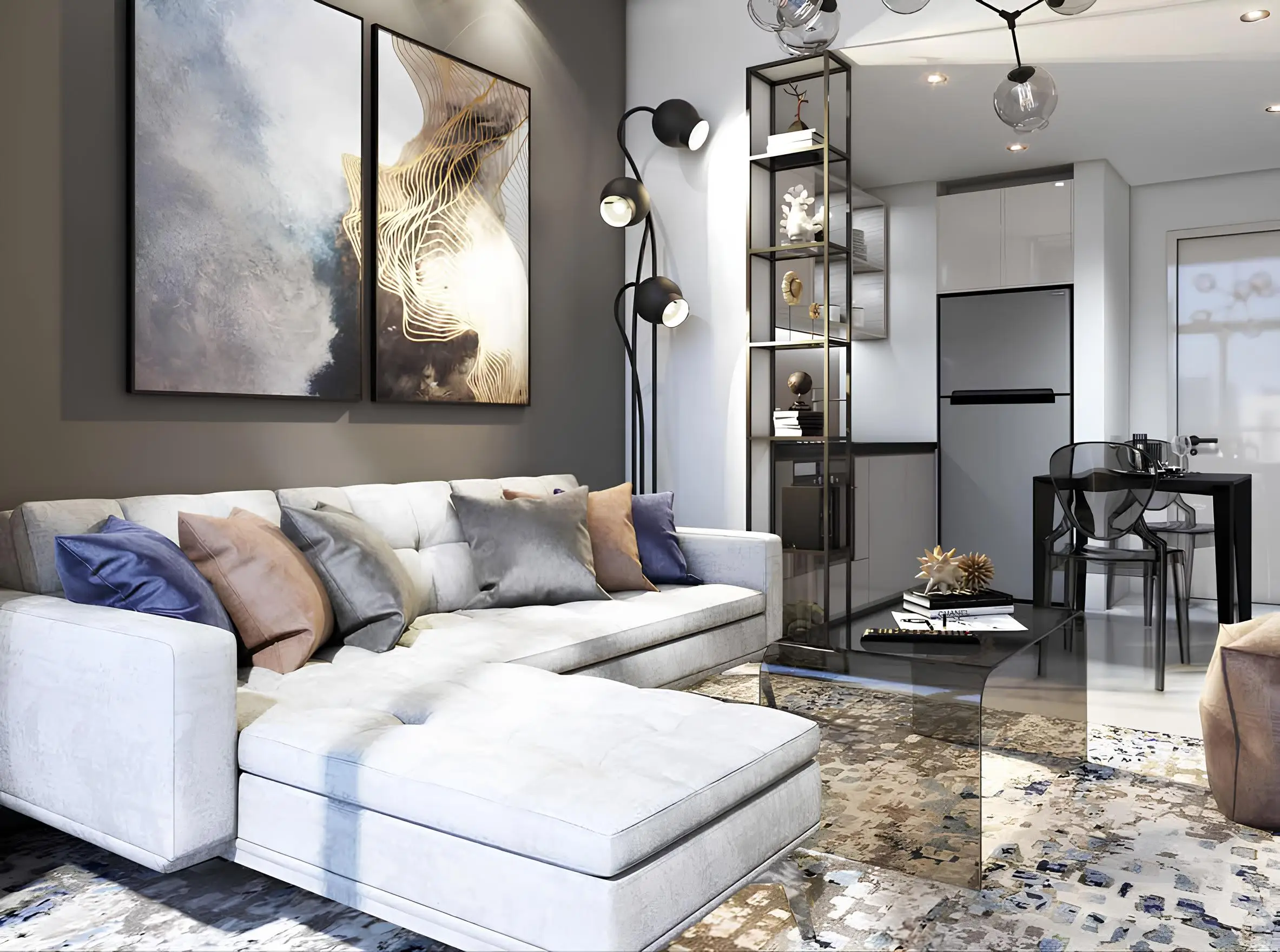 Zada Tower - Living Room Interior | DAMAC Properties