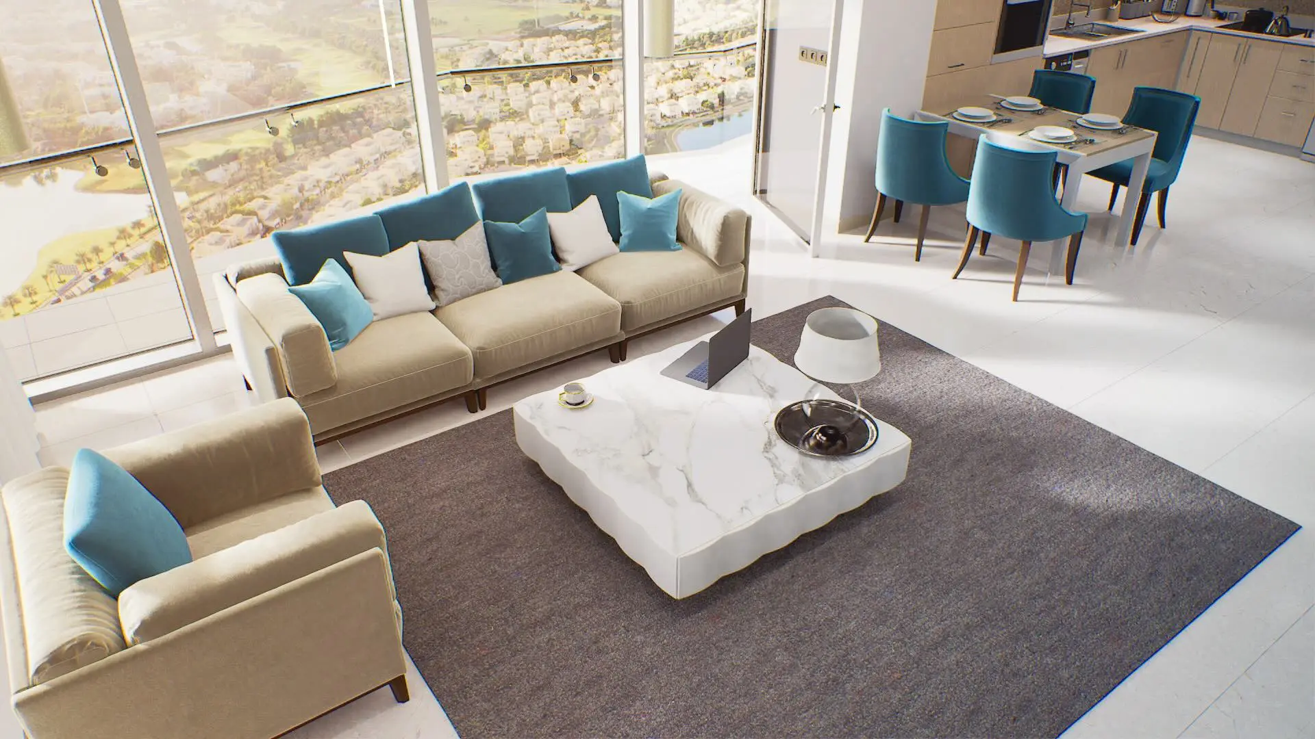 Golf Views Seven City - Living Room Interior | Seven Tides International