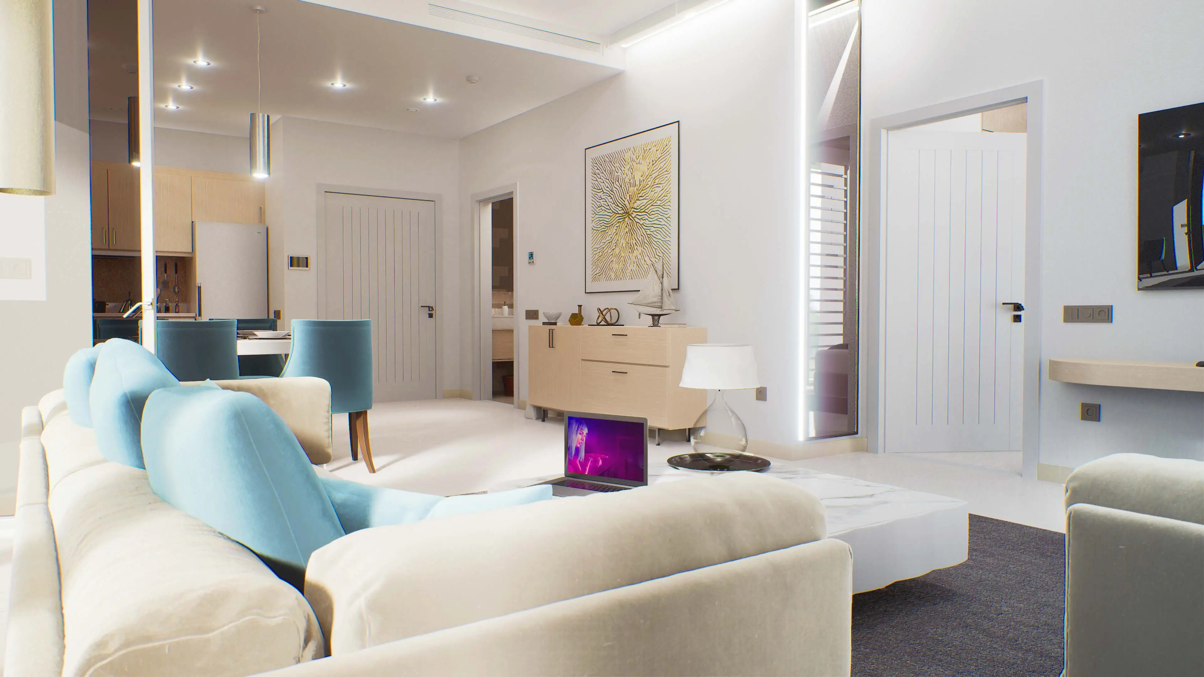 Golf Views Seven City - Living Room Interior | Seven Tides International