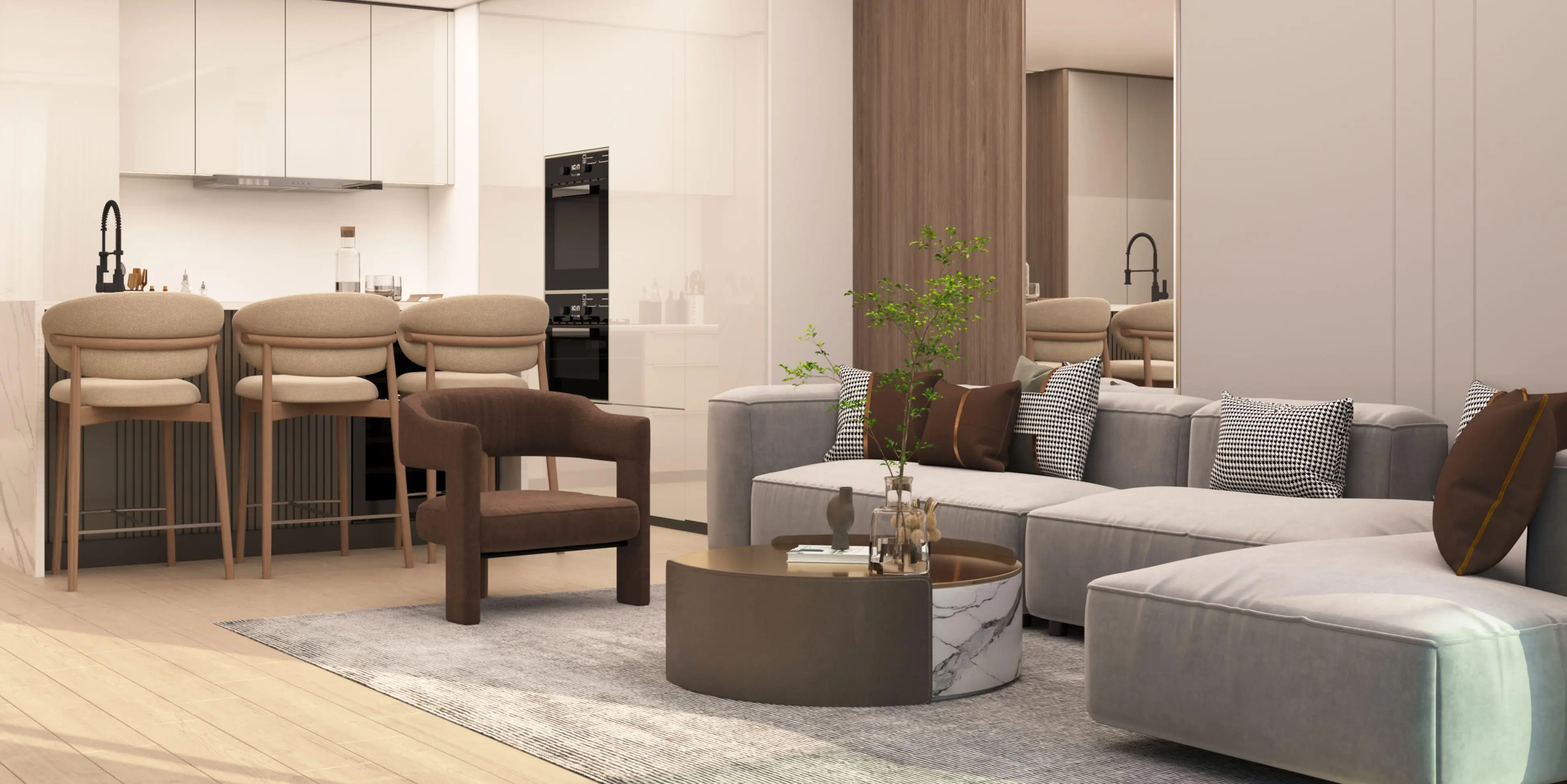Binghatti Apex - Living Room Interior | Binghatti Developers