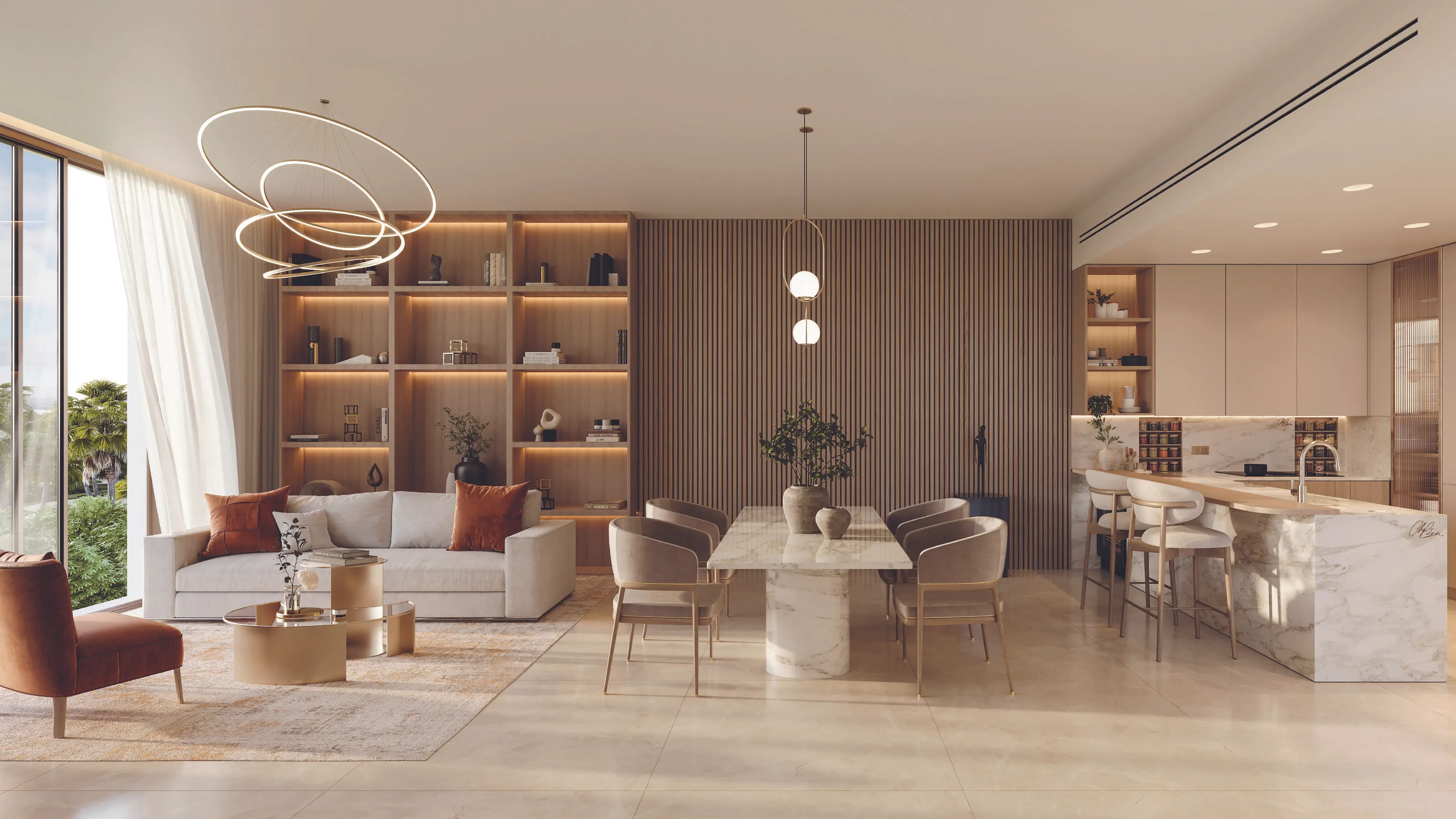Sama Yas - Living Room Interior | Aldar Properties