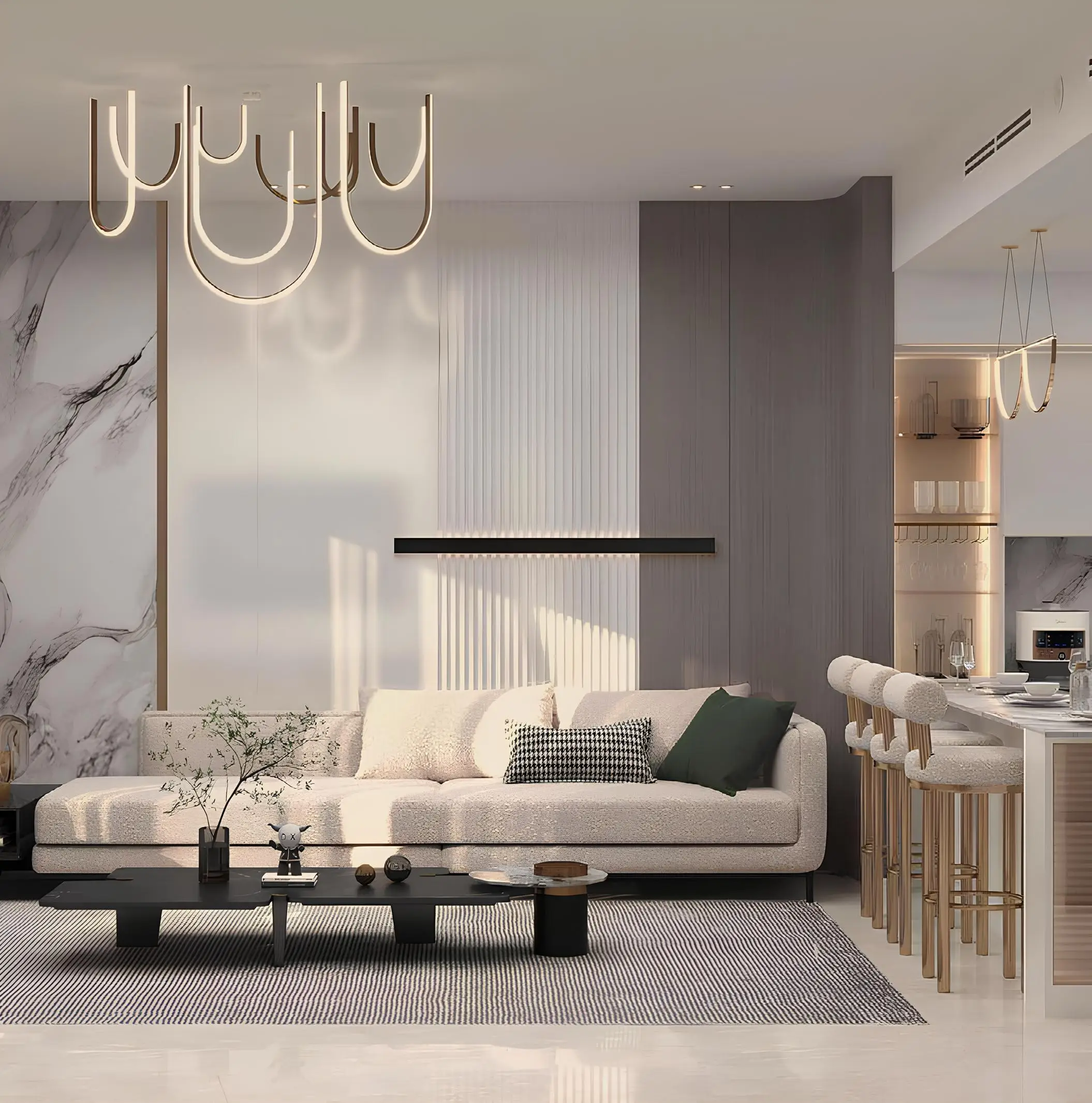 Binghatti Corner - Living Room Interior | Binghatti Developers