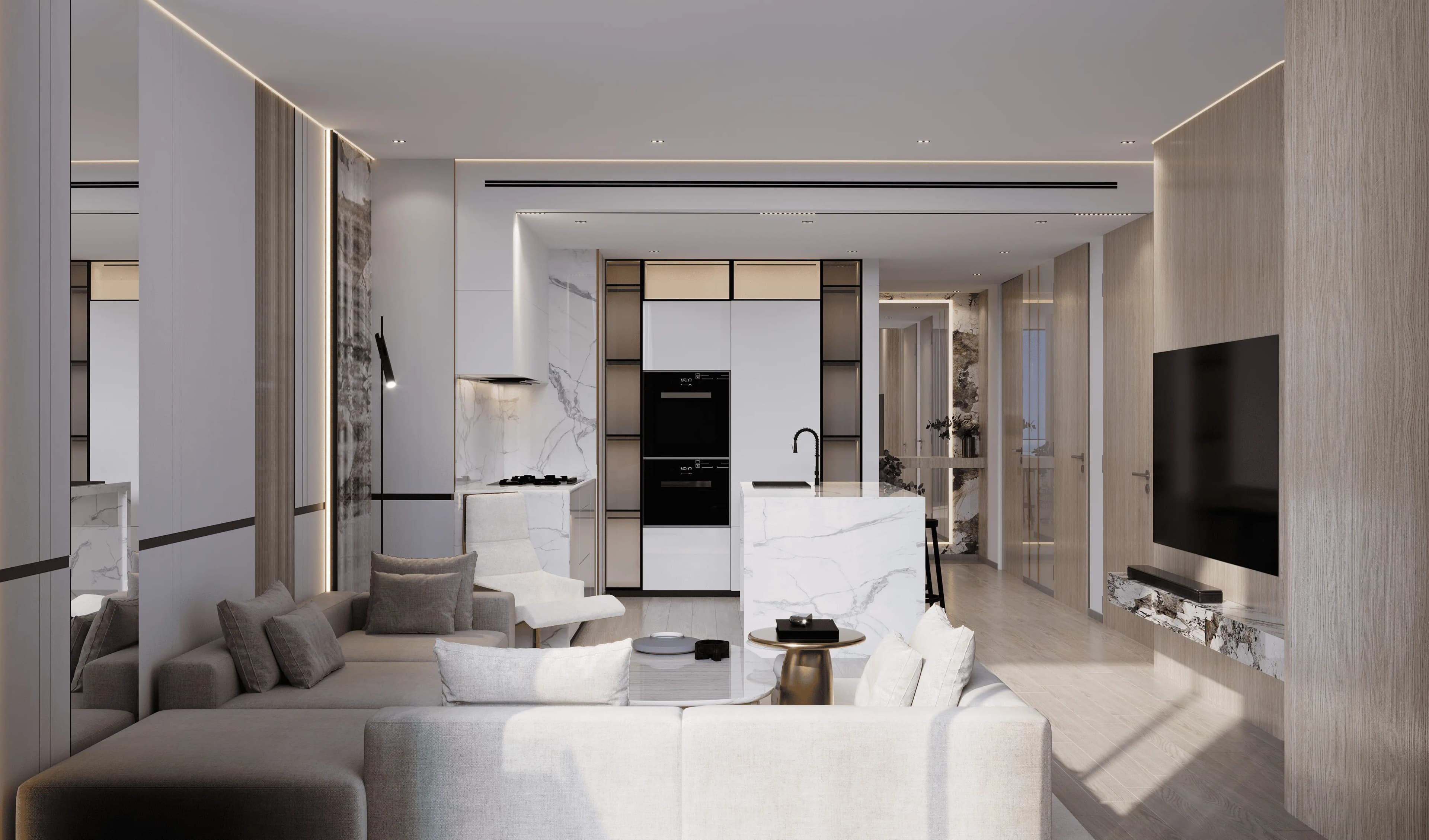 Binghatti Royale - Living Room Interior | Binghatti Developers