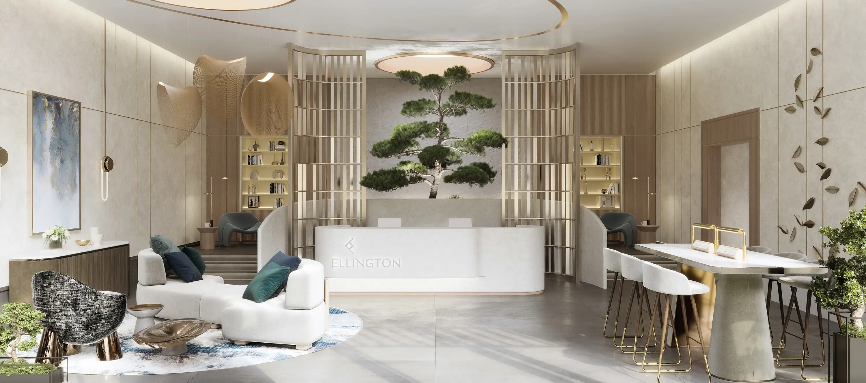 The Crestmark - Lobby Interior | Ellington Properties