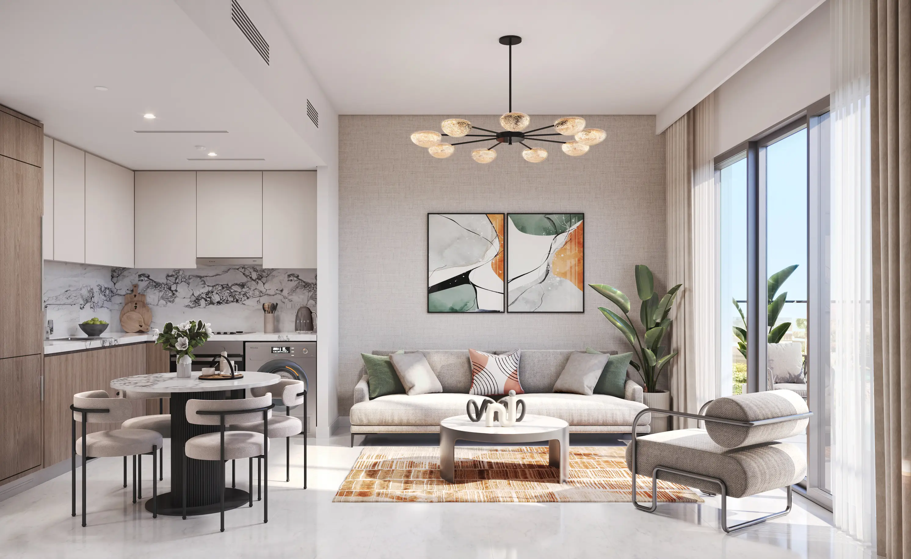 Beach Oasis 2 Tower B - Living Room Interior | Azizi Developments