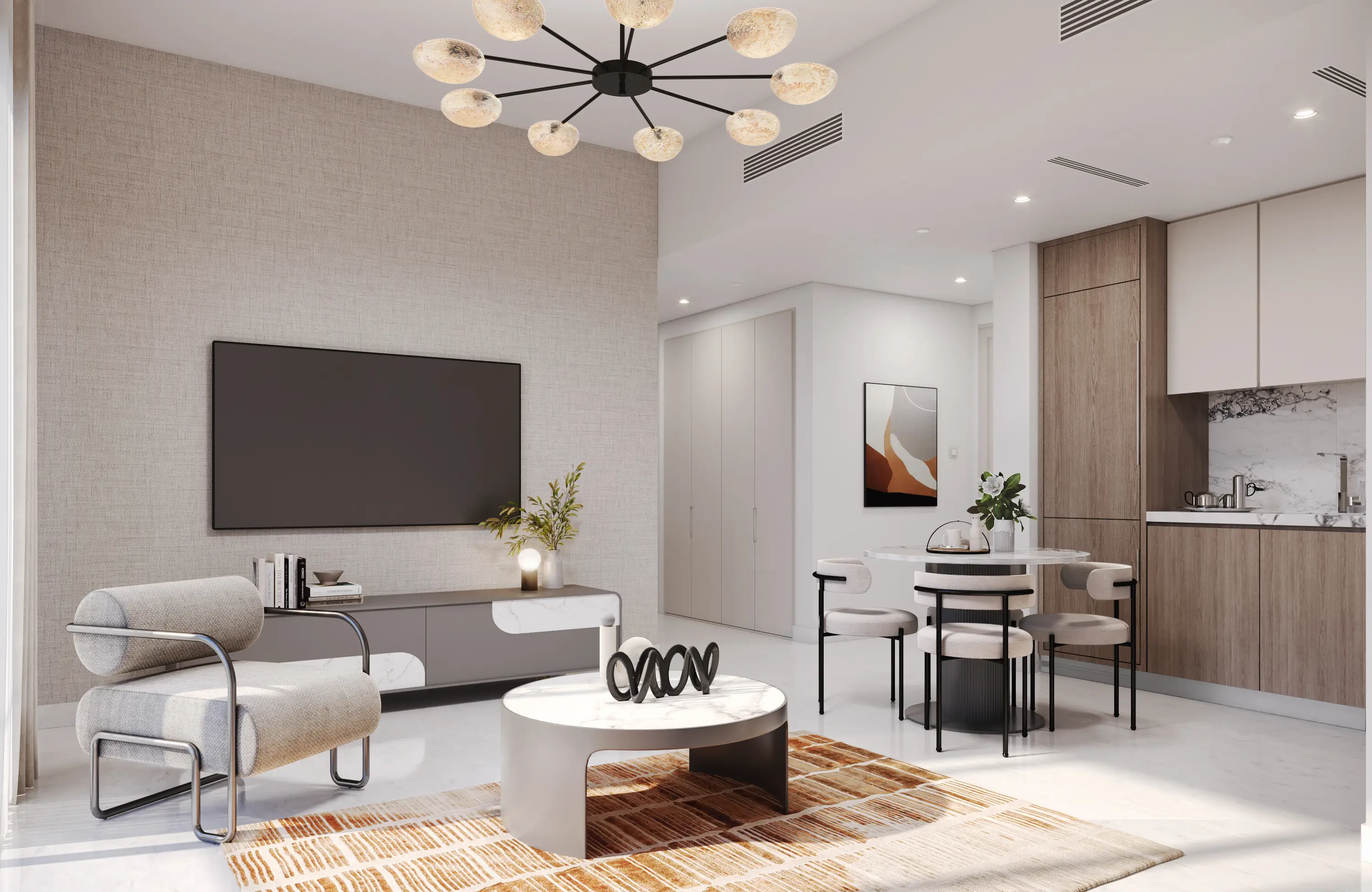 Beach Oasis 2 Tower B - Living Room Interior | Azizi Developments