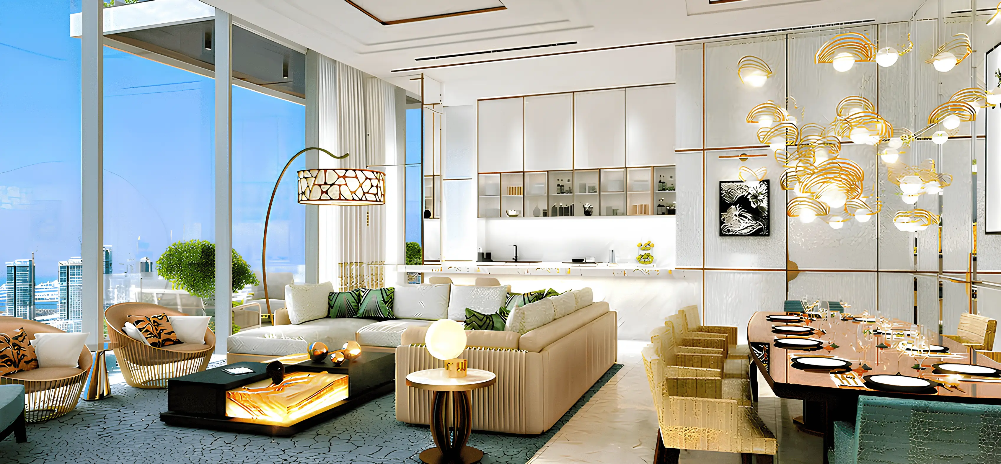 Cavalli Casa Tower - Living Room Interior | DAMAC Properties