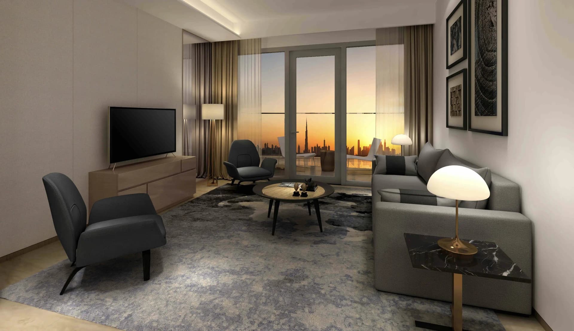 Address Harbour Point - Living Room Interior | Emaar Properties