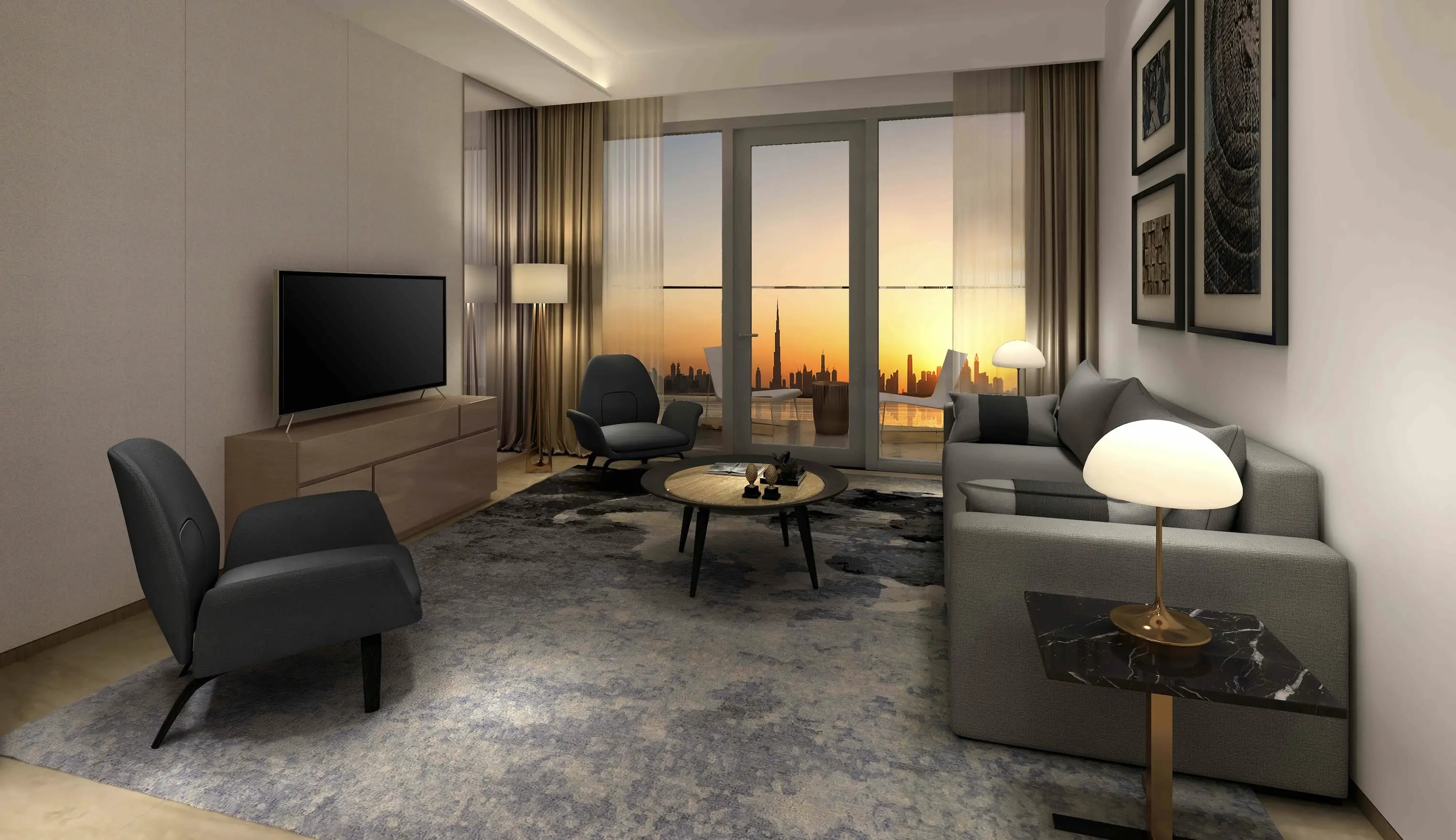 Address Harbour Point - Living Room Interior | Emaar Properties