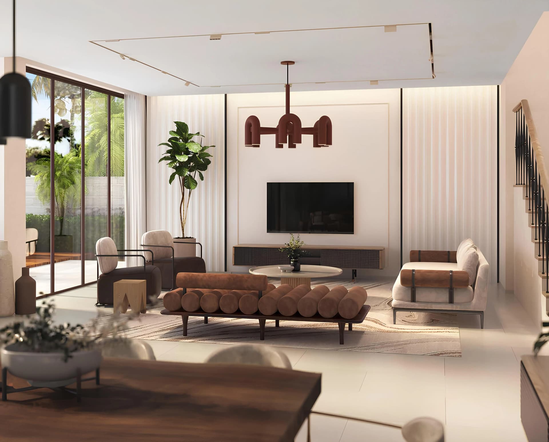 Damac Lagoons - Monte Carlo - Living Room Interior | DAMAC Properties