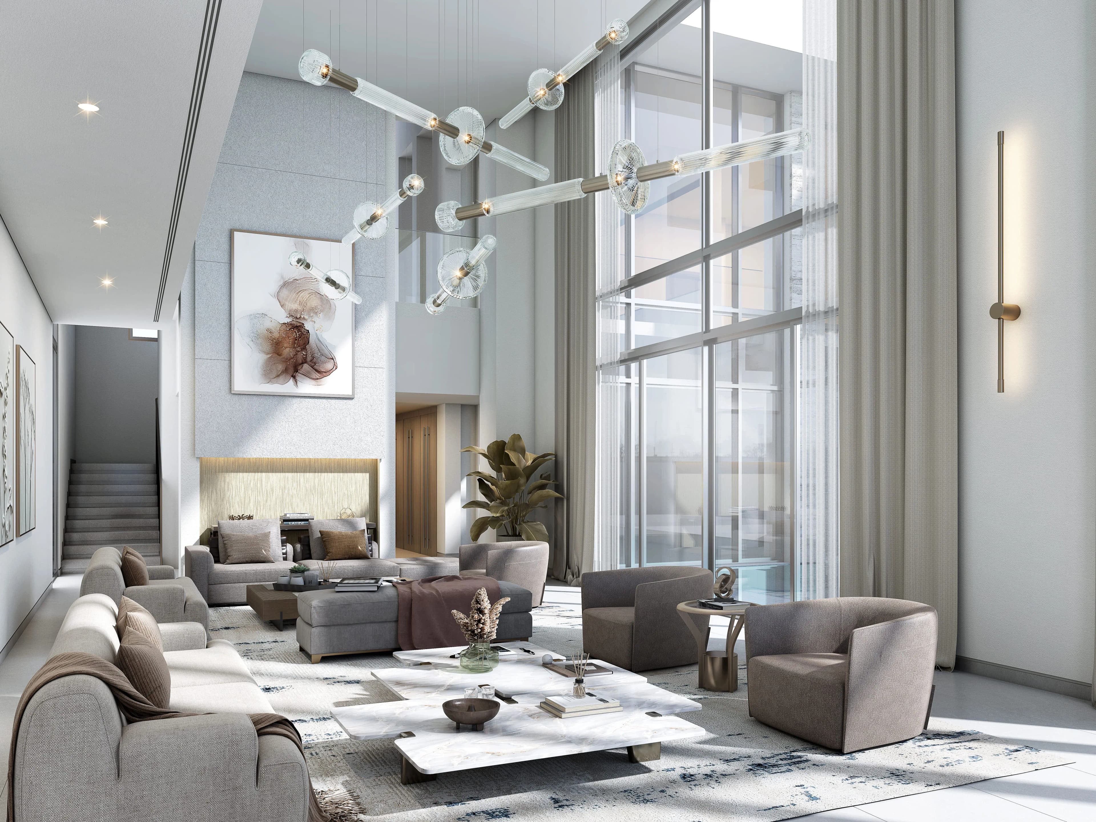 Siniya Island Villas - Living Room Interior | Sobha Realty