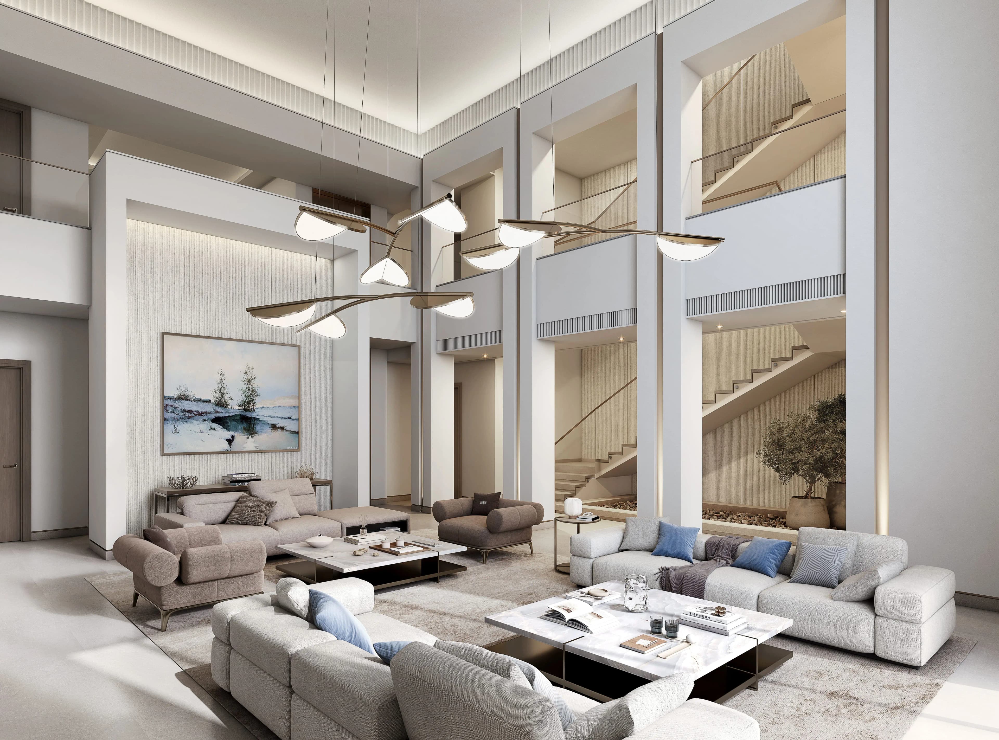 Siniya Island Villas - Living Room Interior | Sobha Realty