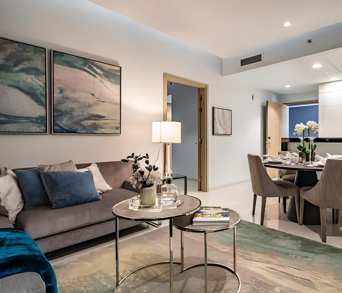 Aykon City Tower B - Living Room Interior | DAMAC Properties