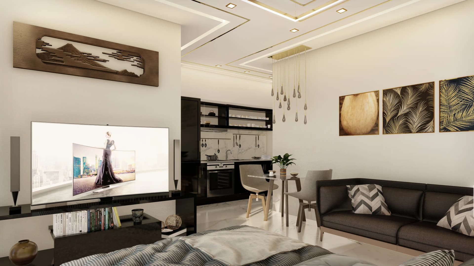 Waves - Living Room Interior | Samana Developers