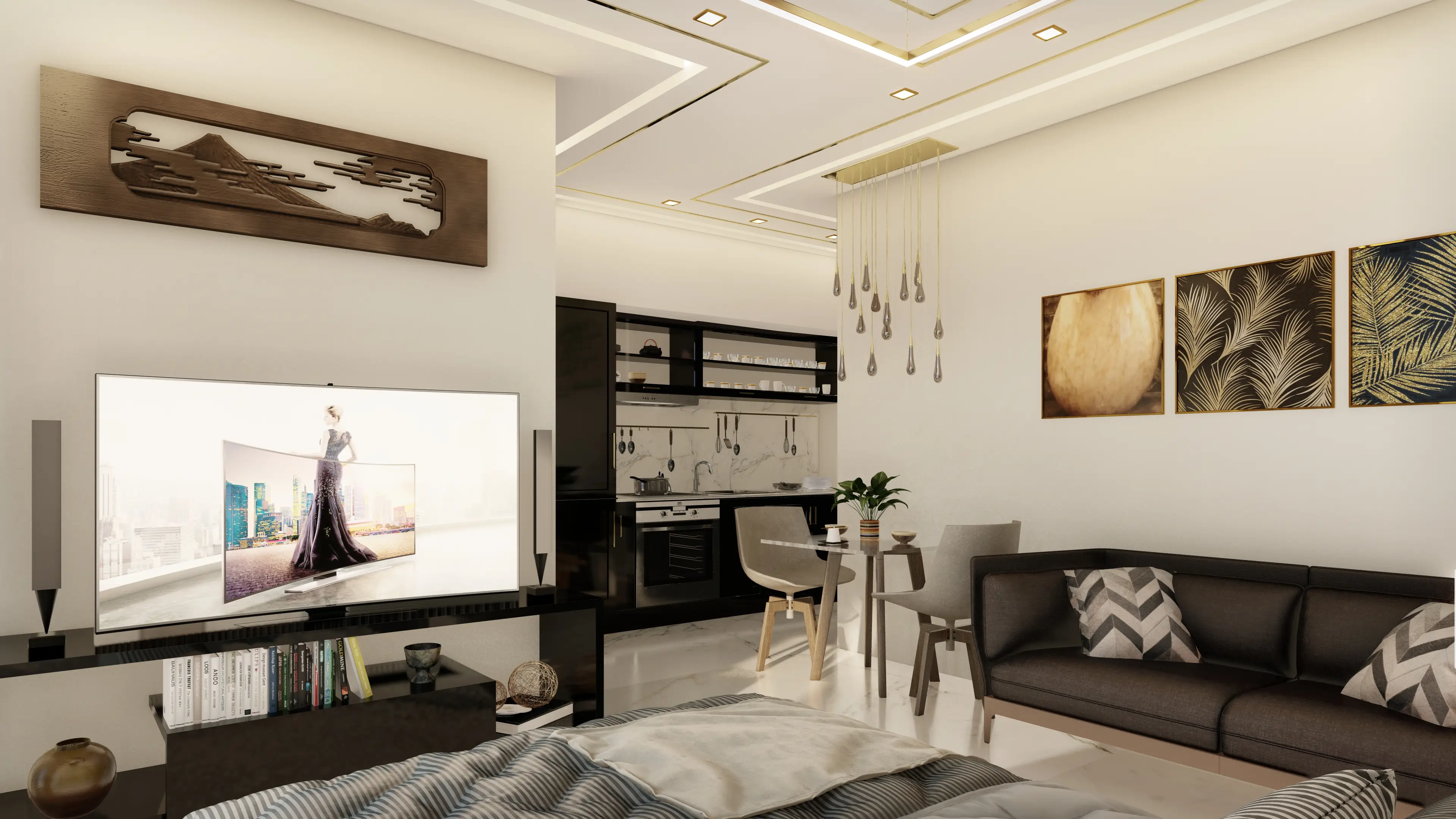 Waves - Living Room Interior | Samana Developers
