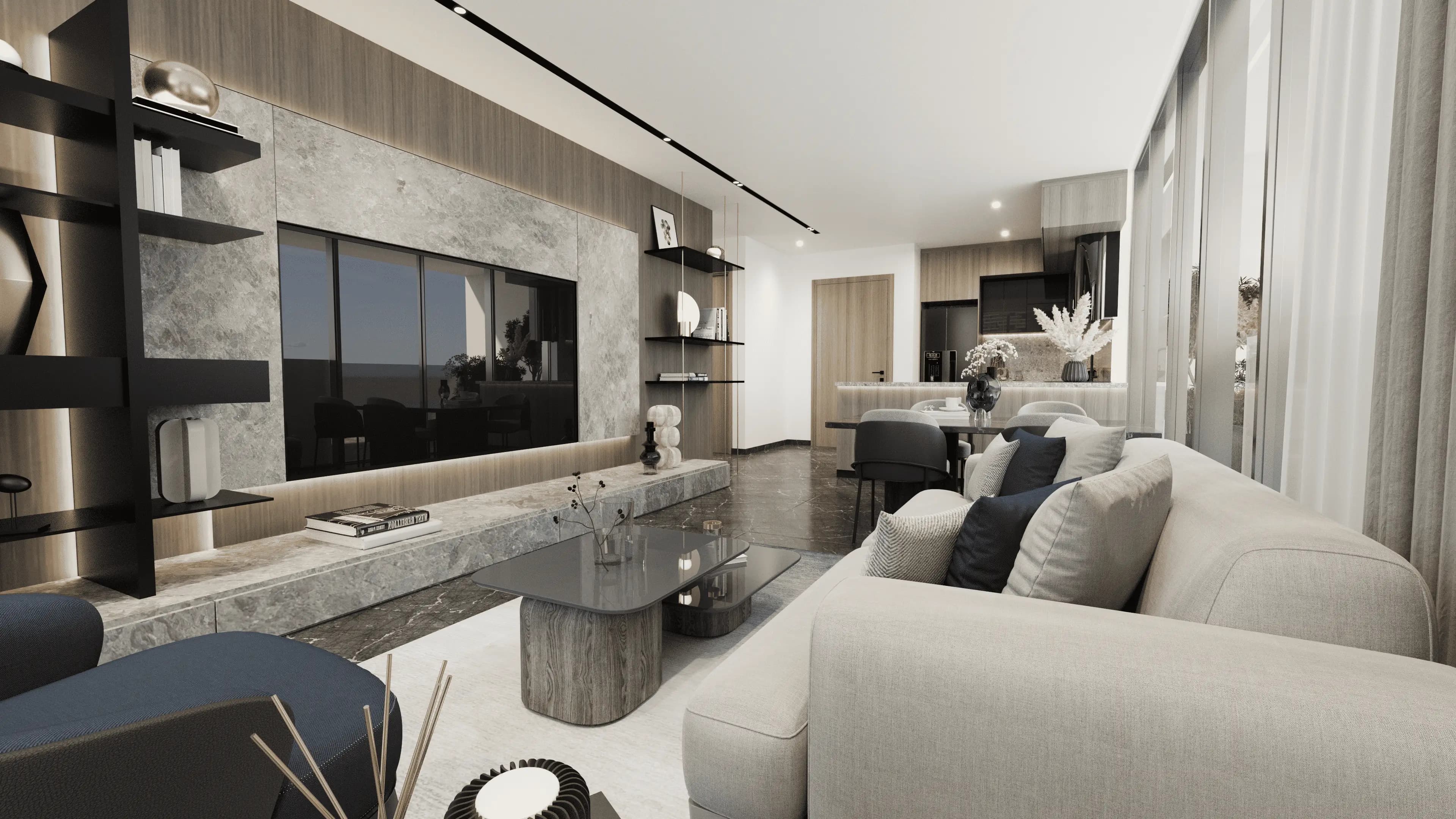 Samana Mykonos - Living Room Interior | Samana Developers