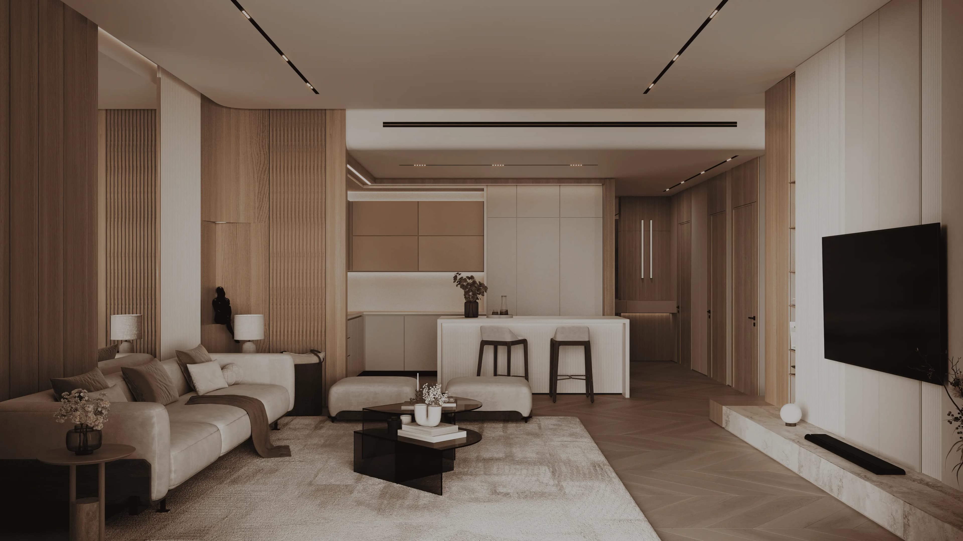 Binghatti Grove - Living Room Interior | Binghatti Developers