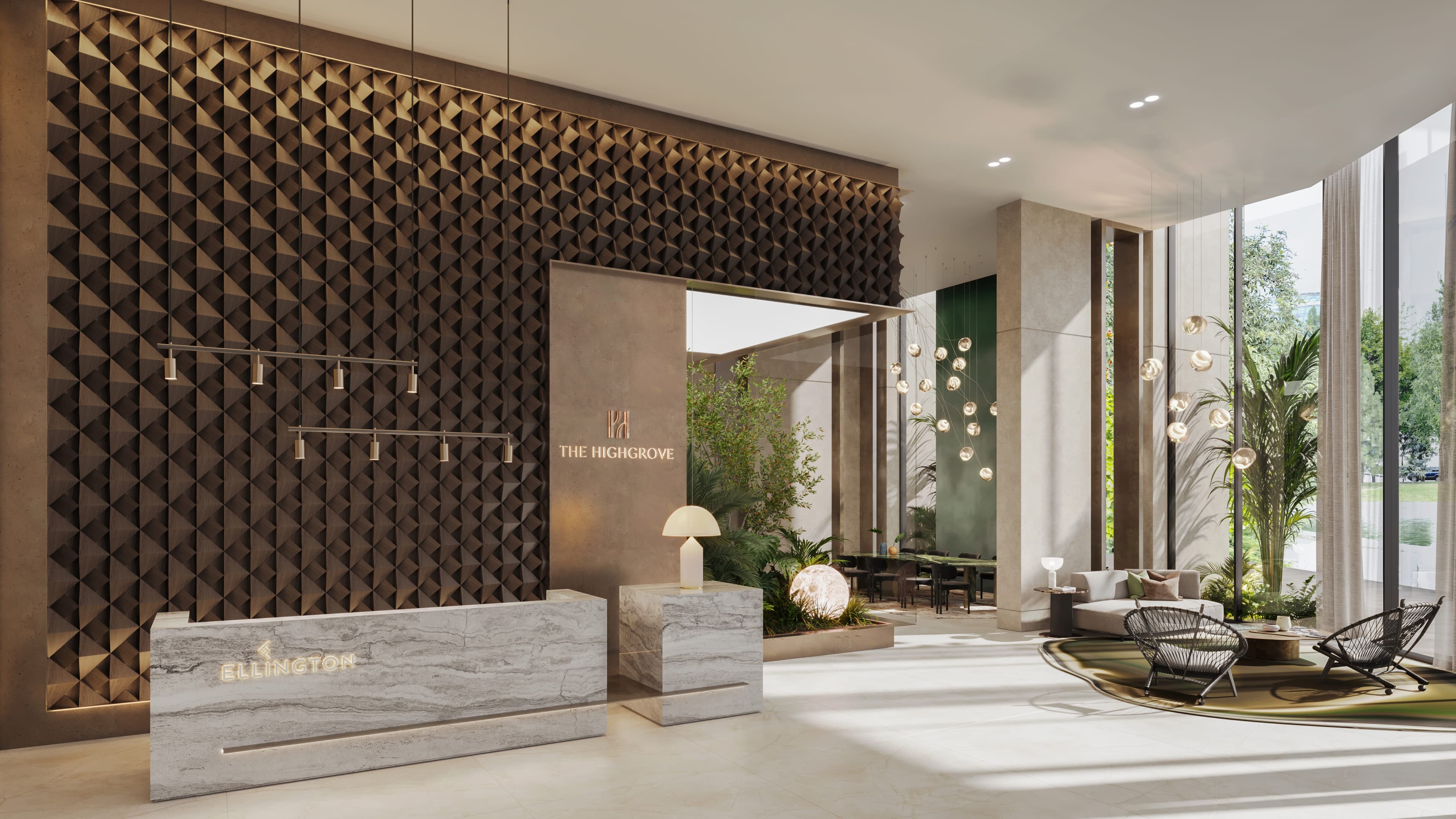 The Highgrove - Lobby Interior | Ellington Properties