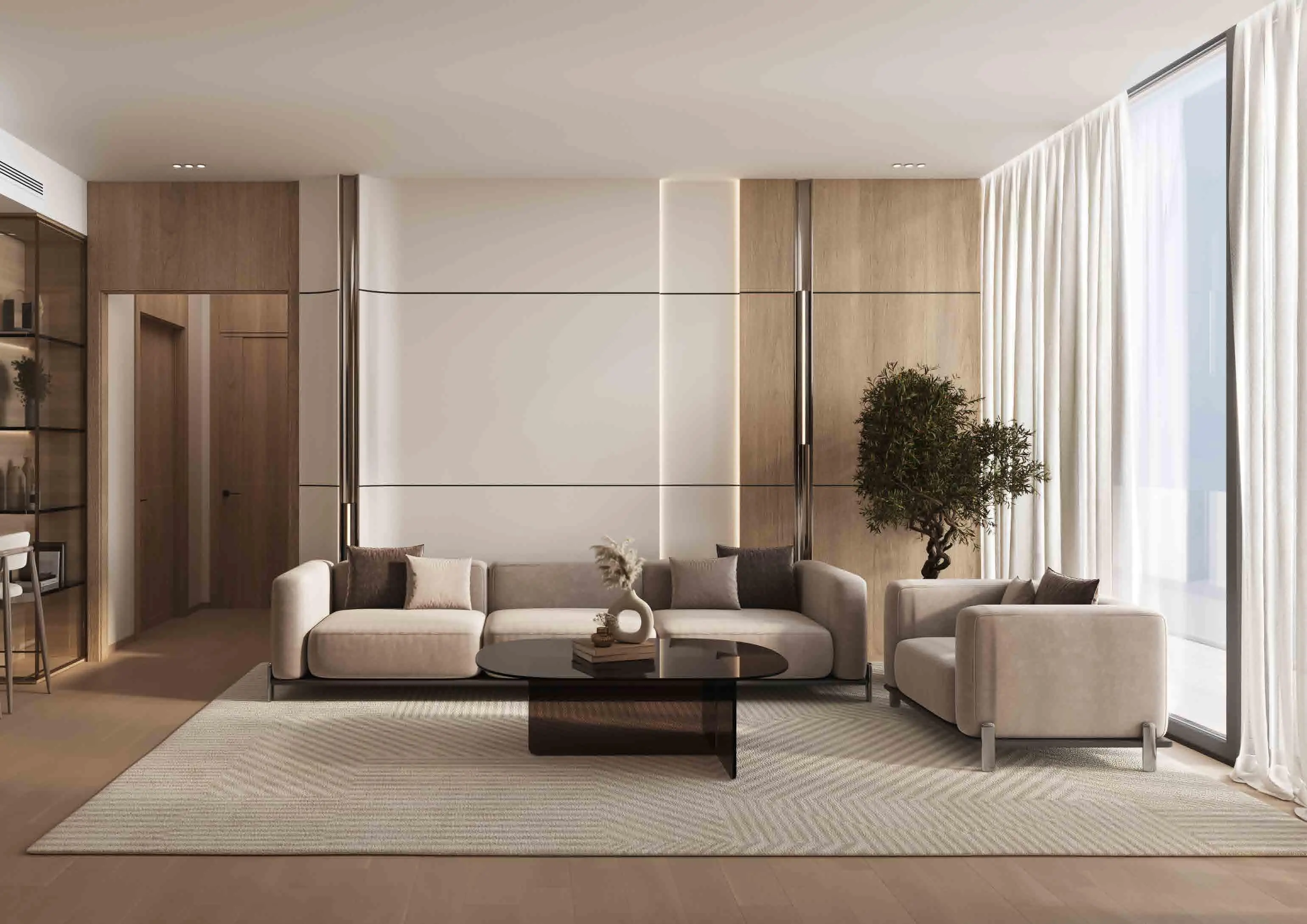 Binghatti HillViews - Living Room Interior | Binghatti Developers