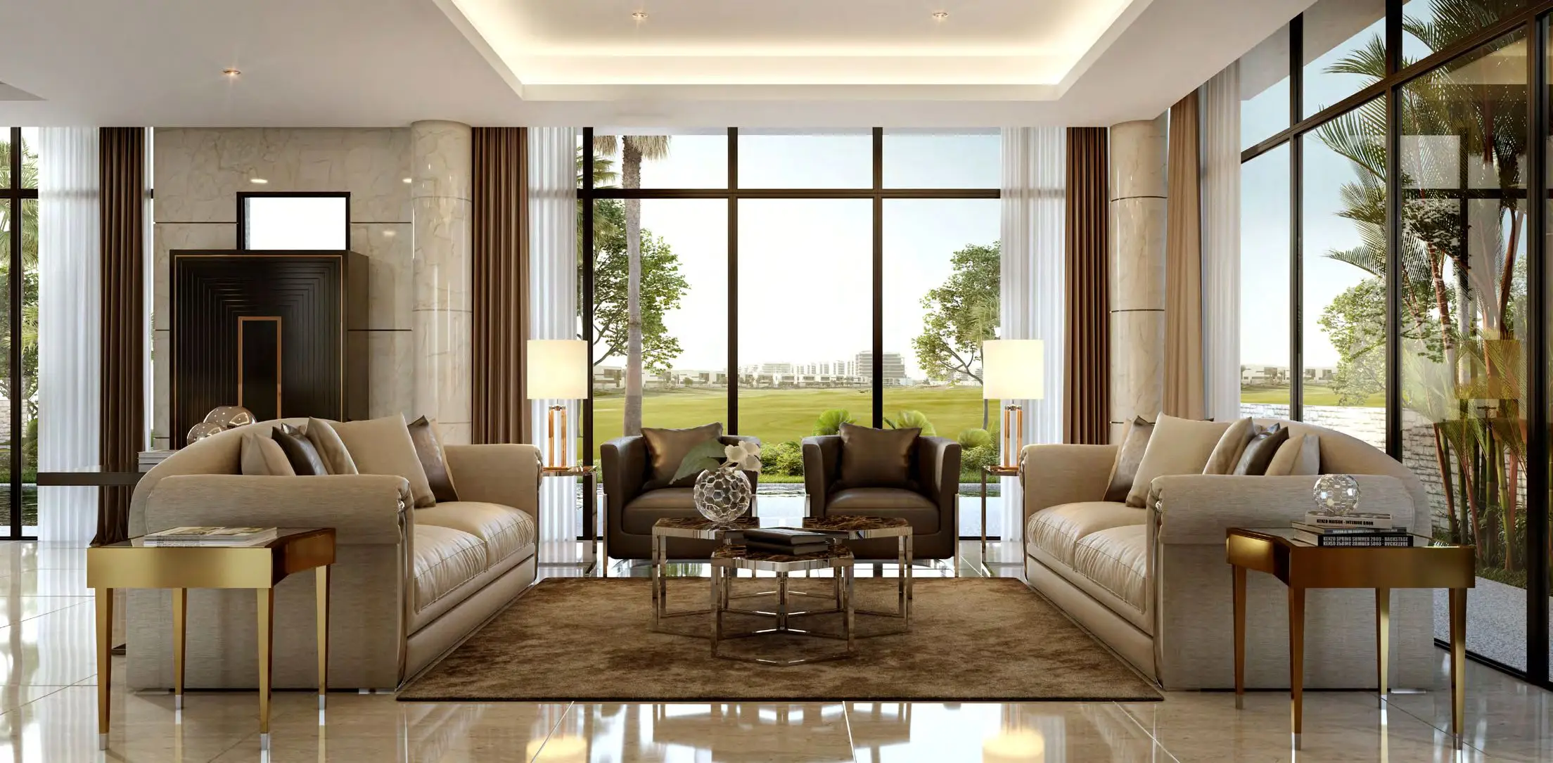 BelAir at The Trump Estates - Living Room Interior | DAMAC Properties