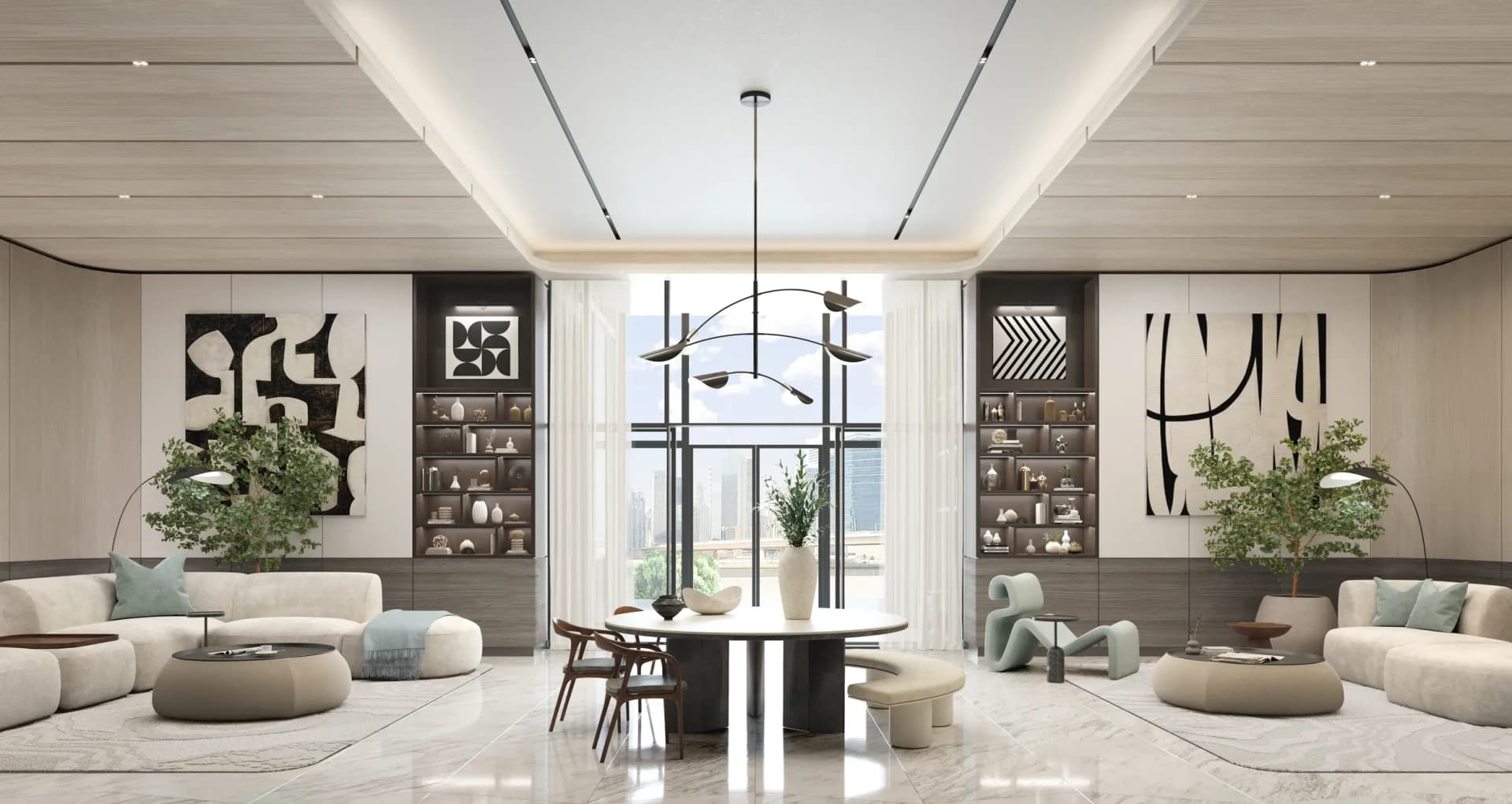 One River Point - Lobby Interior | Ellington Properties