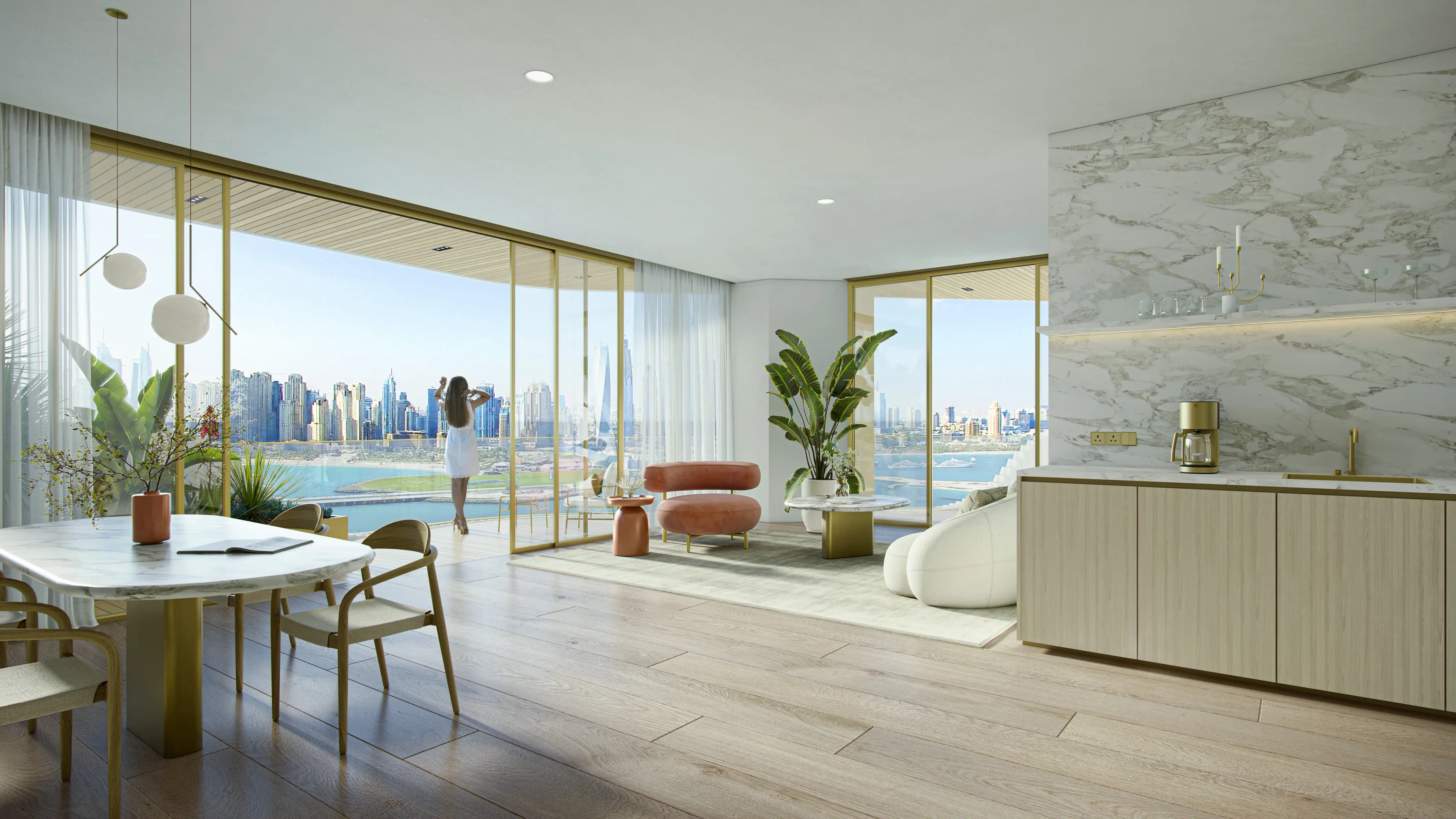 Coral Reef - Living Room Interior | DAMAC Properties