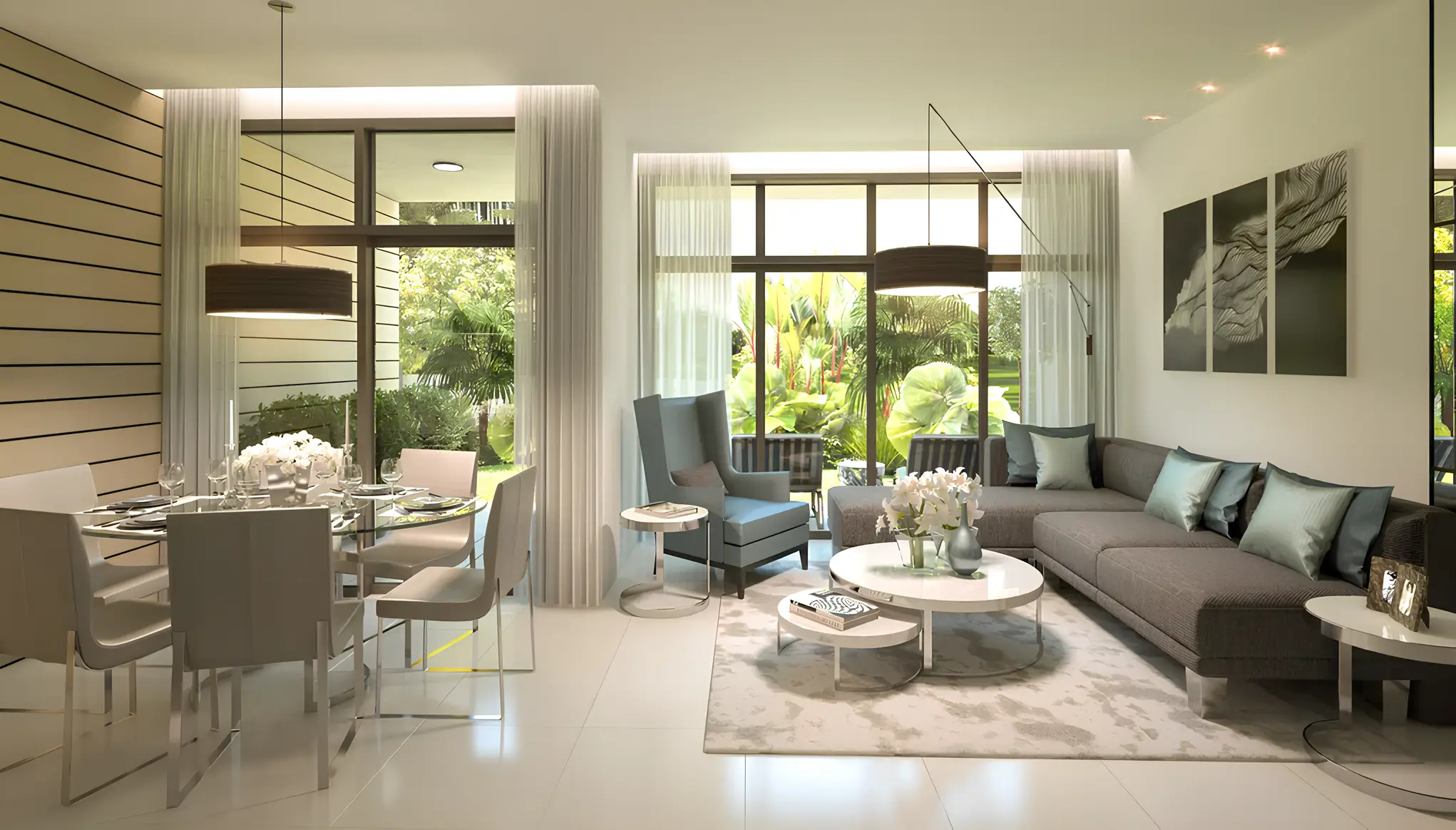 Zinnia - Living Room Interior | DAMAC Properties