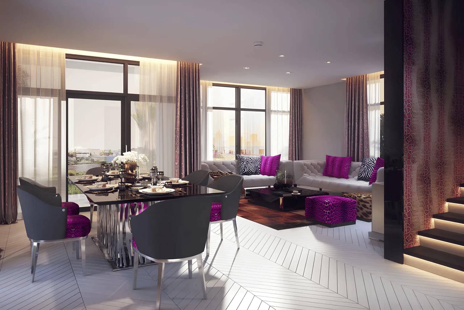 Avencia - Living Room Interior | DAMAC Properties