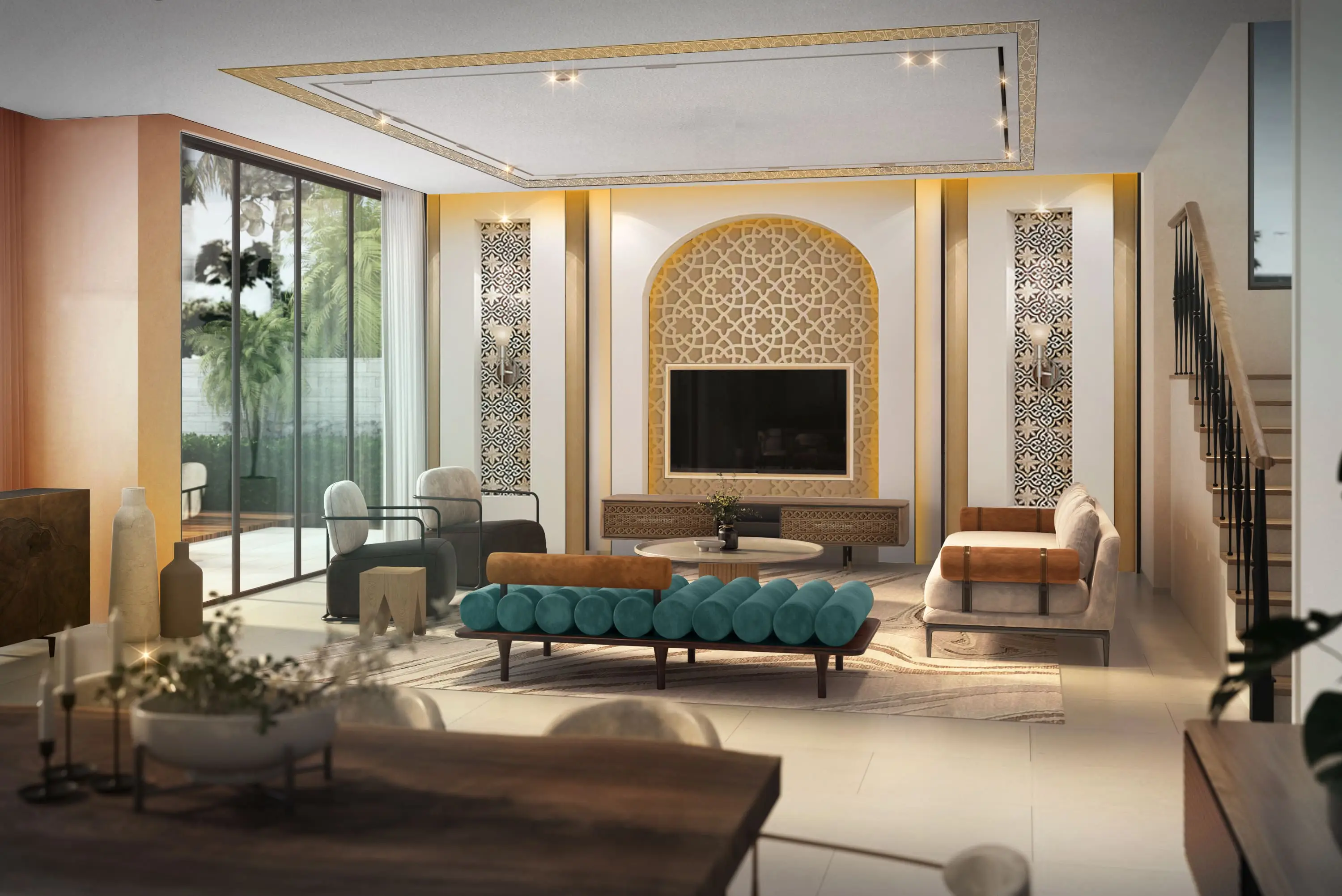 Lagoons Morocco - Living Room Interior | DAMAC Properties
