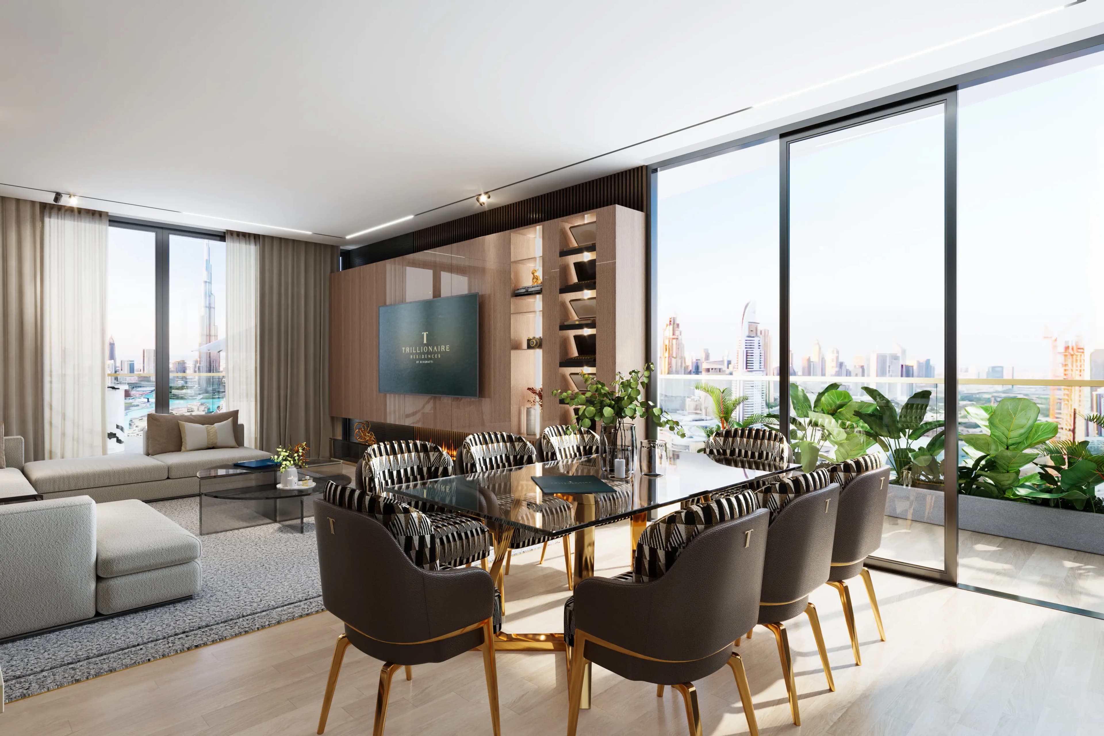 Trillionaire Residences - Living Room Interior | Binghatti Developers