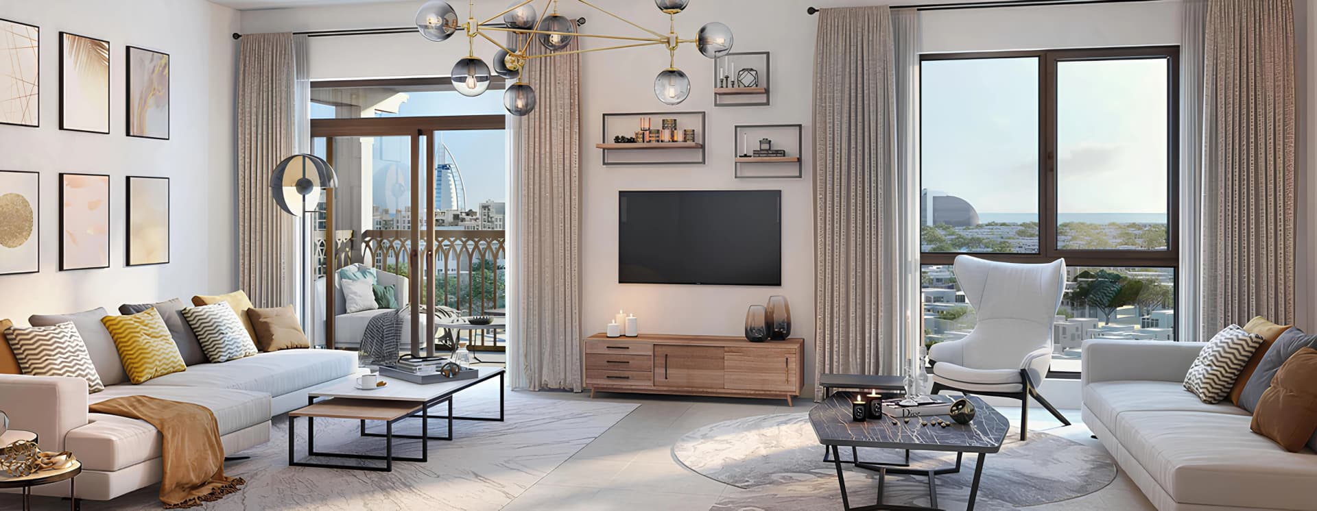Jadeel - Living Room Interior | Meraas Developer