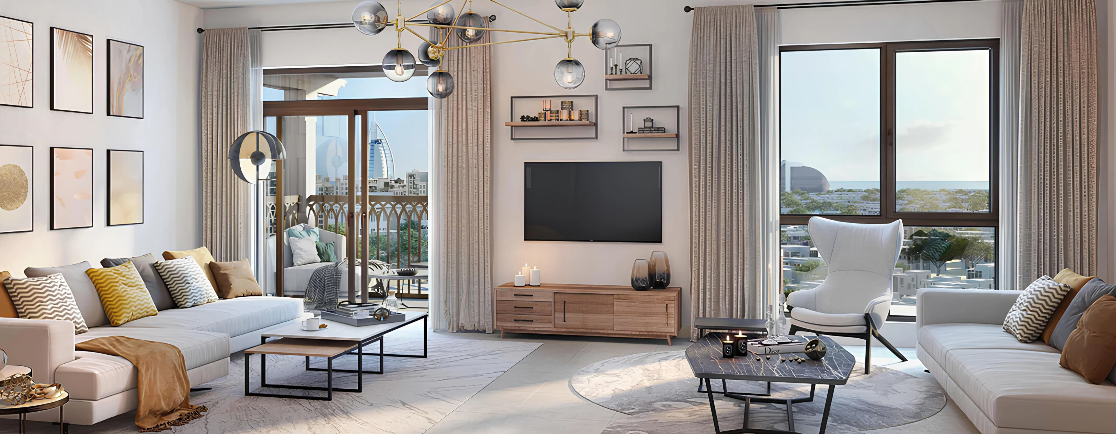 Jadeel - Living Room Interior | Meraas Developer
