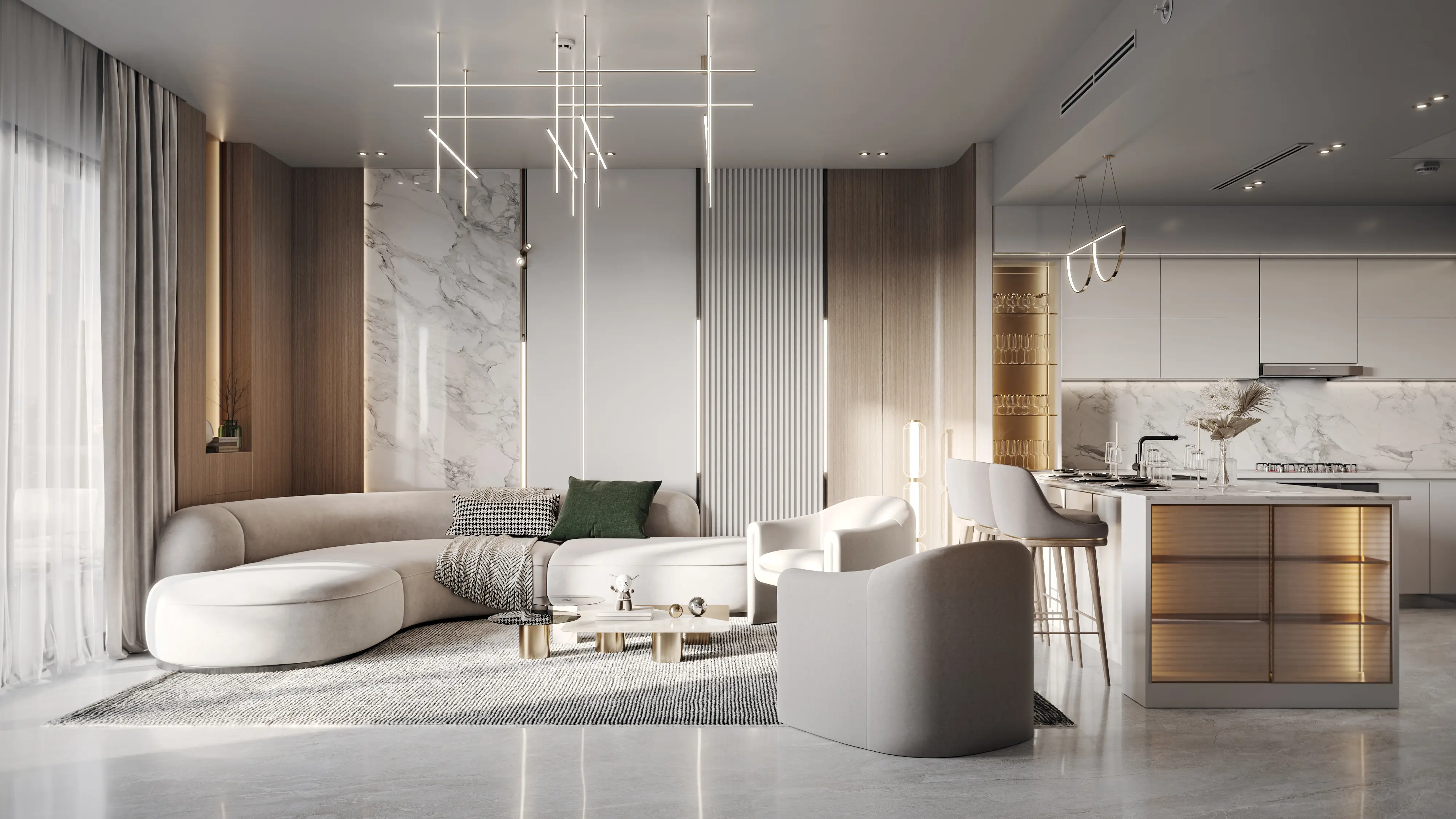 Binghatti Gardenia - Living Room Interior | Binghatti Developers