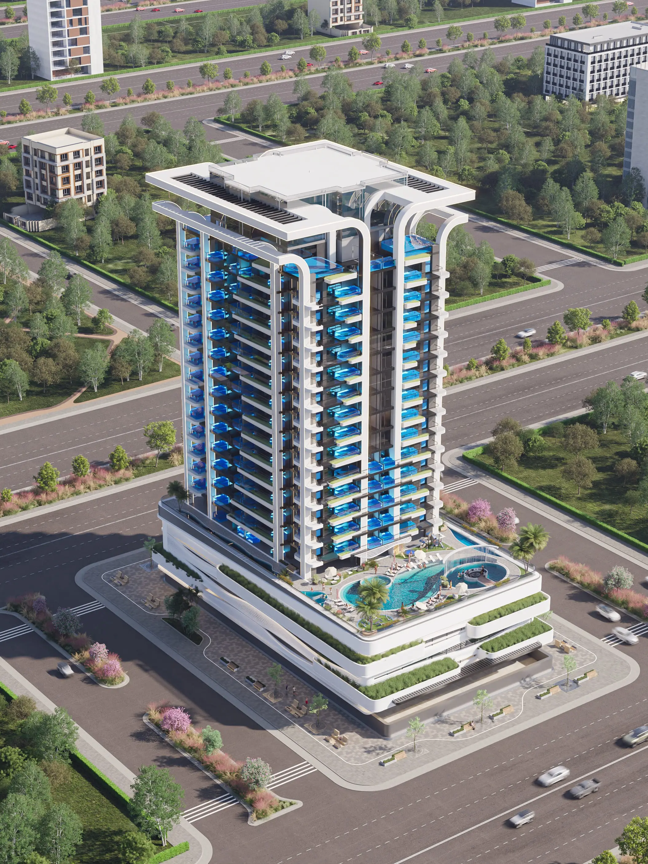 Samana Manhattan - Exterior Facade | Samana Developers