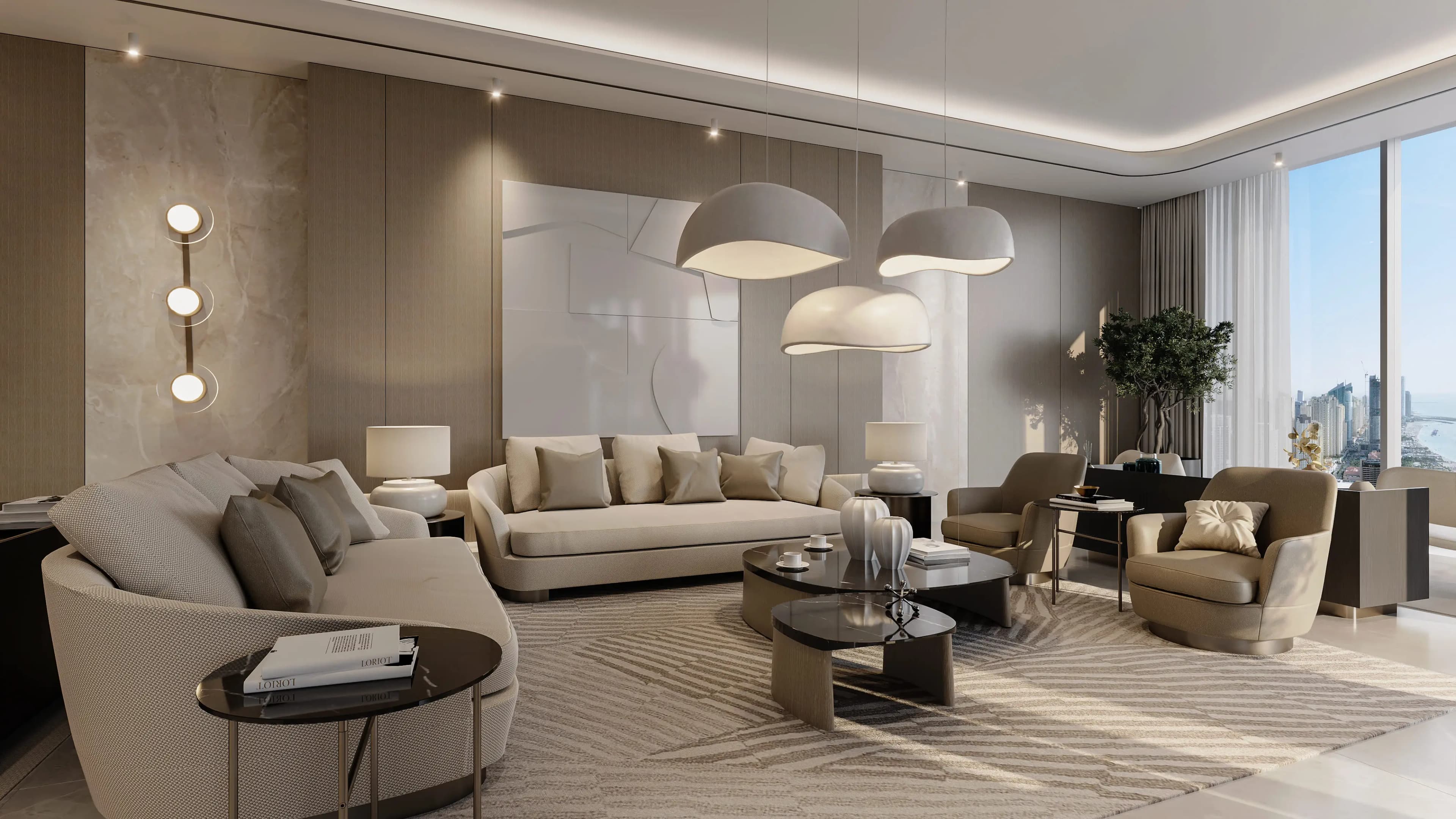 Sobha SeaHaven - Living Room Interior | Sobha Realty