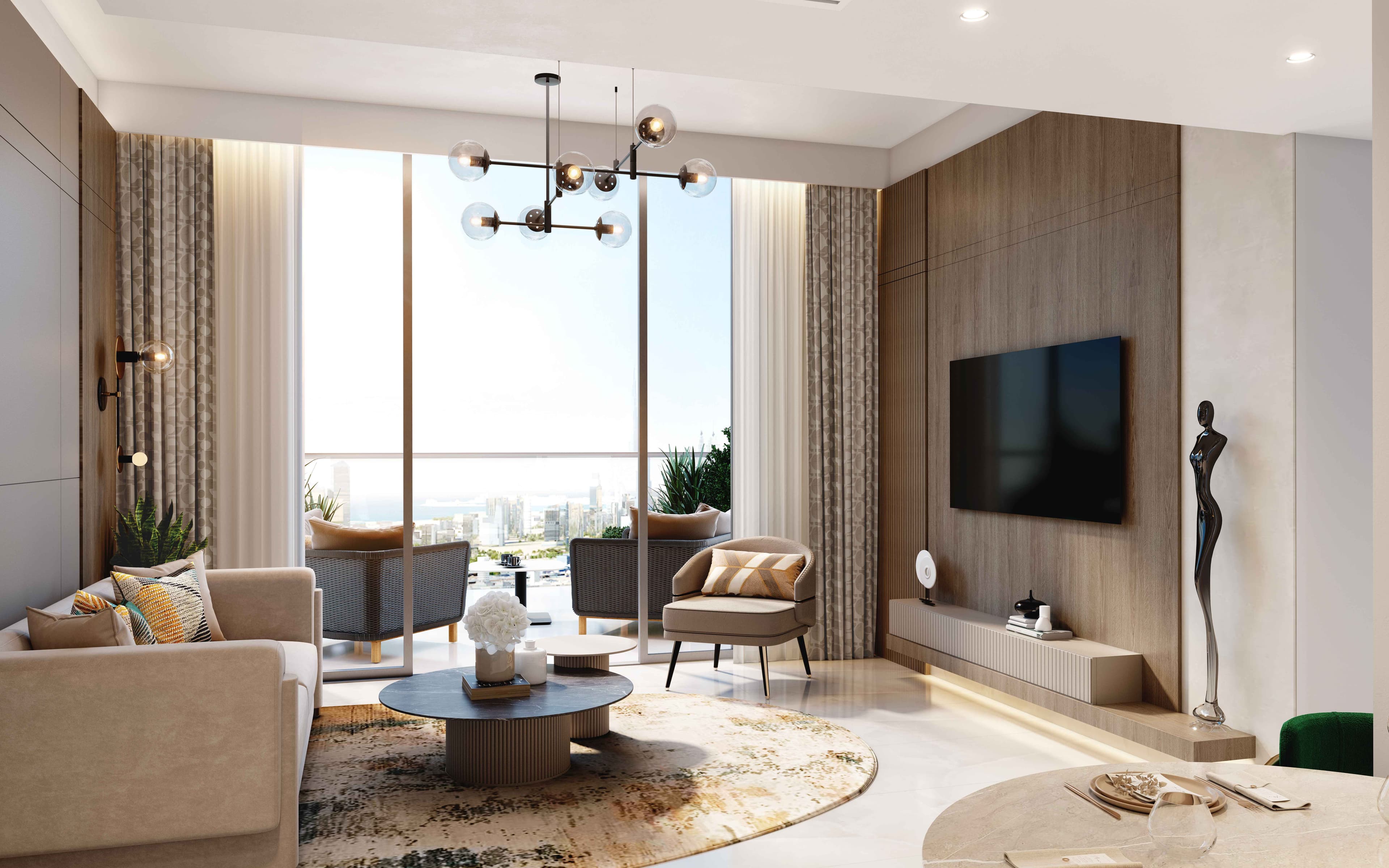 Azizi Milan - Living Room Interior | Azizi Developments