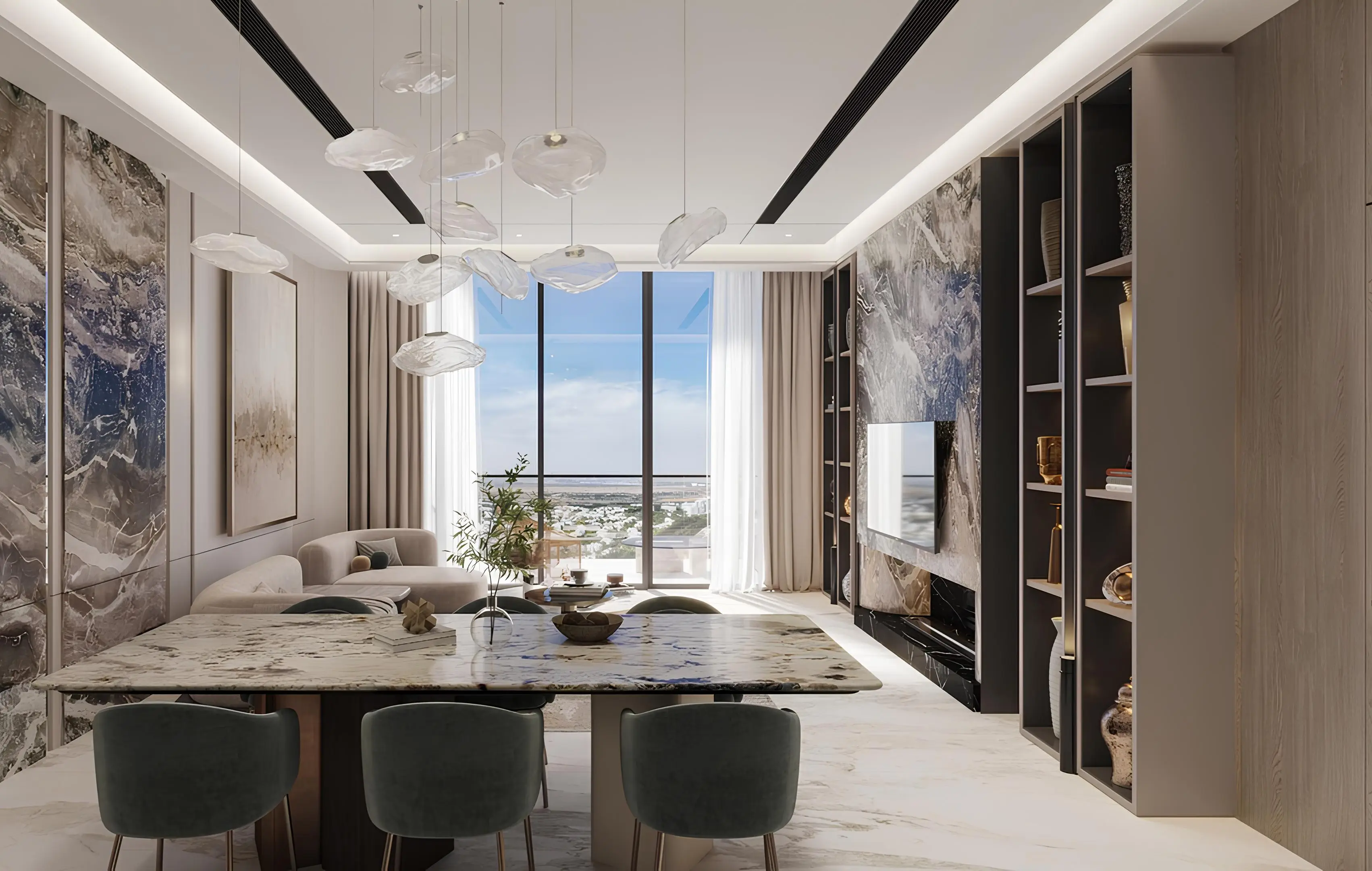 Barari Heights - Living Room Interior | Samana Developers