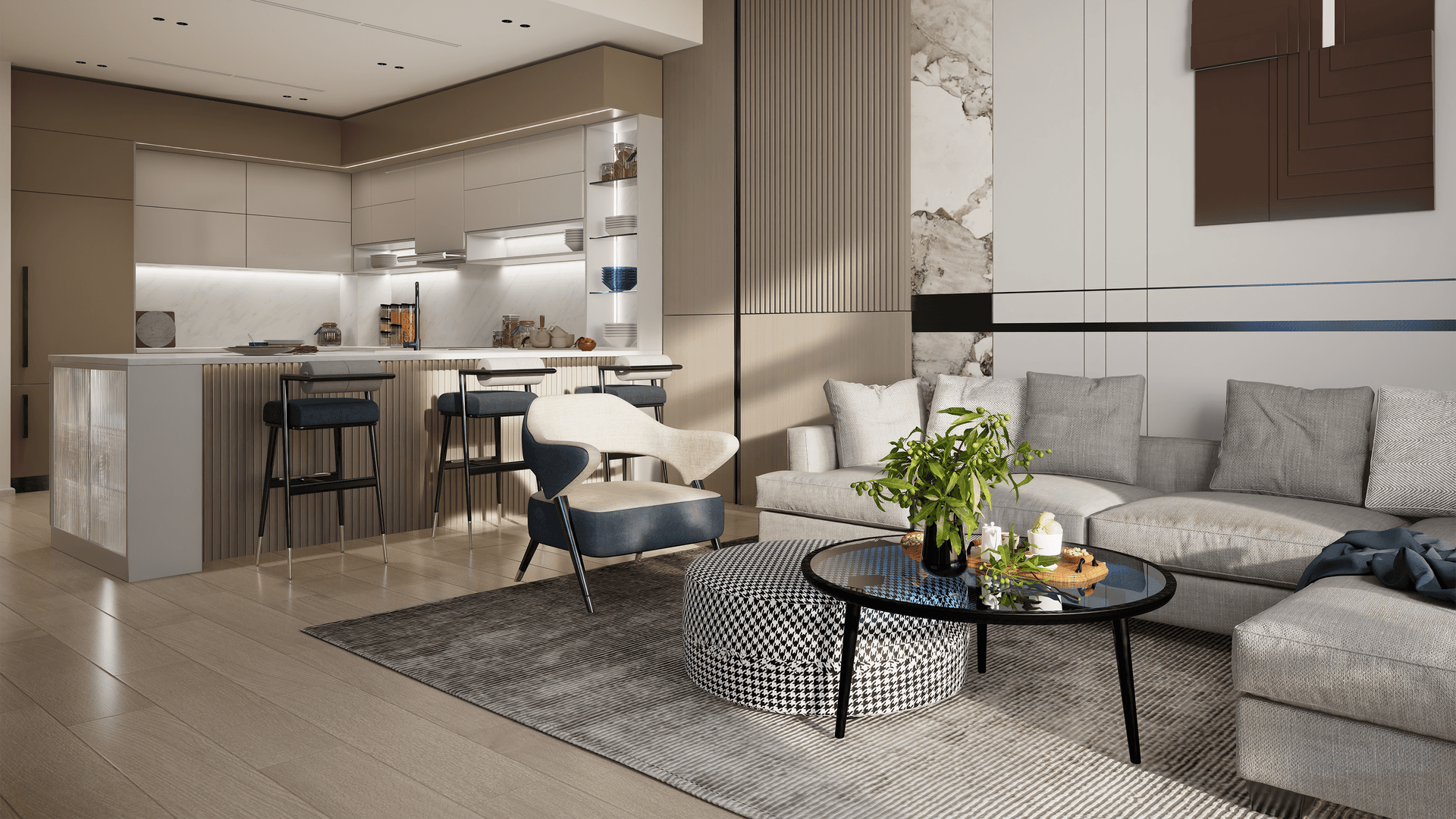 Binghatti Tulip - Living Room Interior | Binghatti Developers