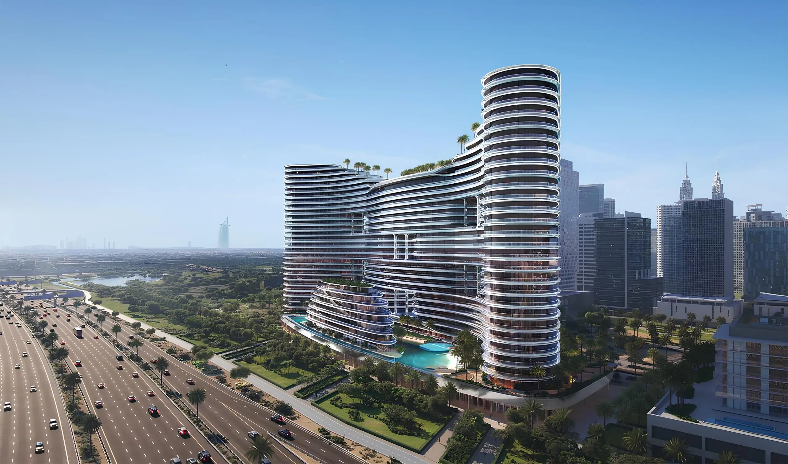 Binghatti Aquarise - Exterior Facade | Binghatti Developers