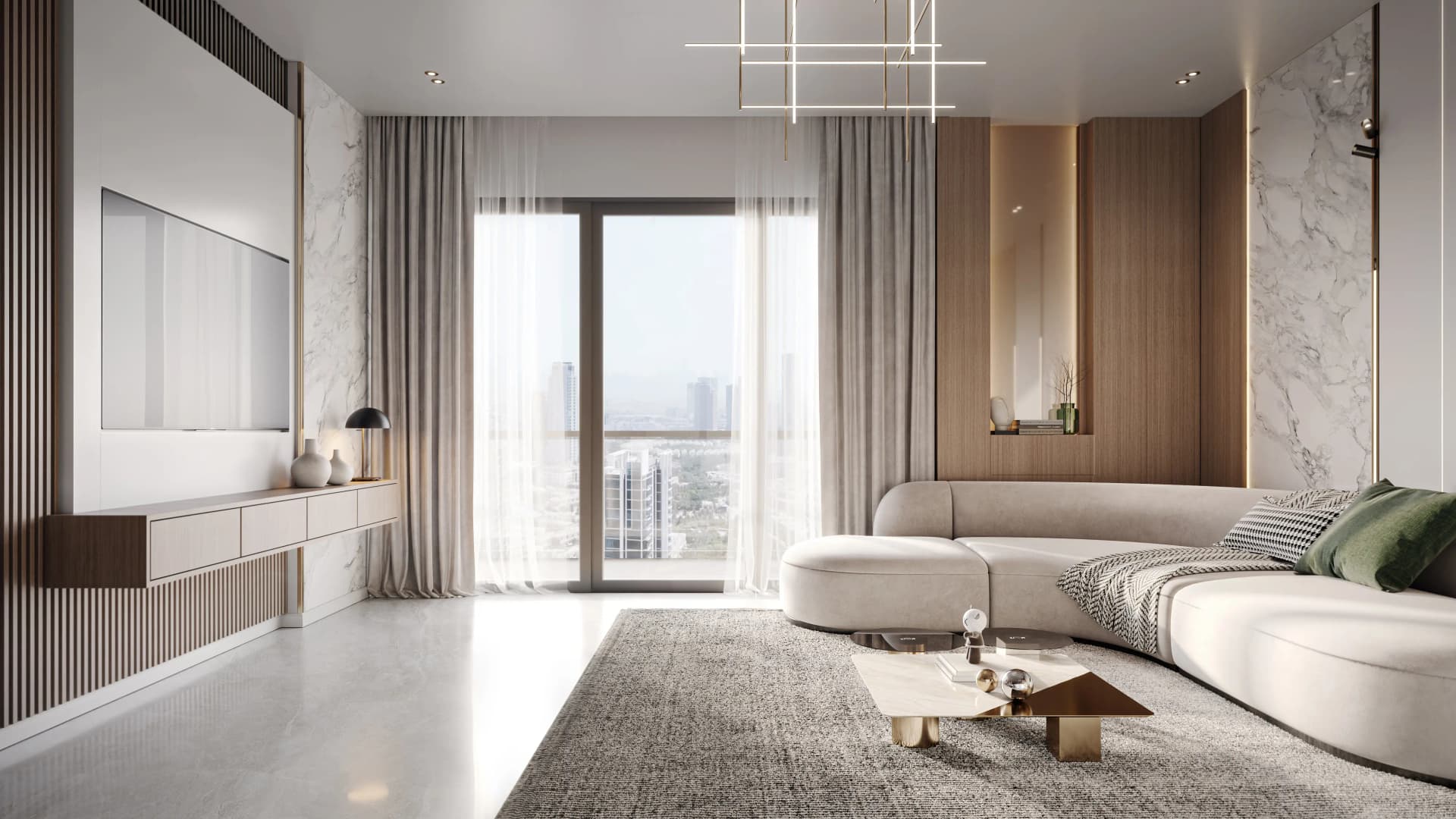 Binghatti Azure - Living Room Interior | Binghatti Developers