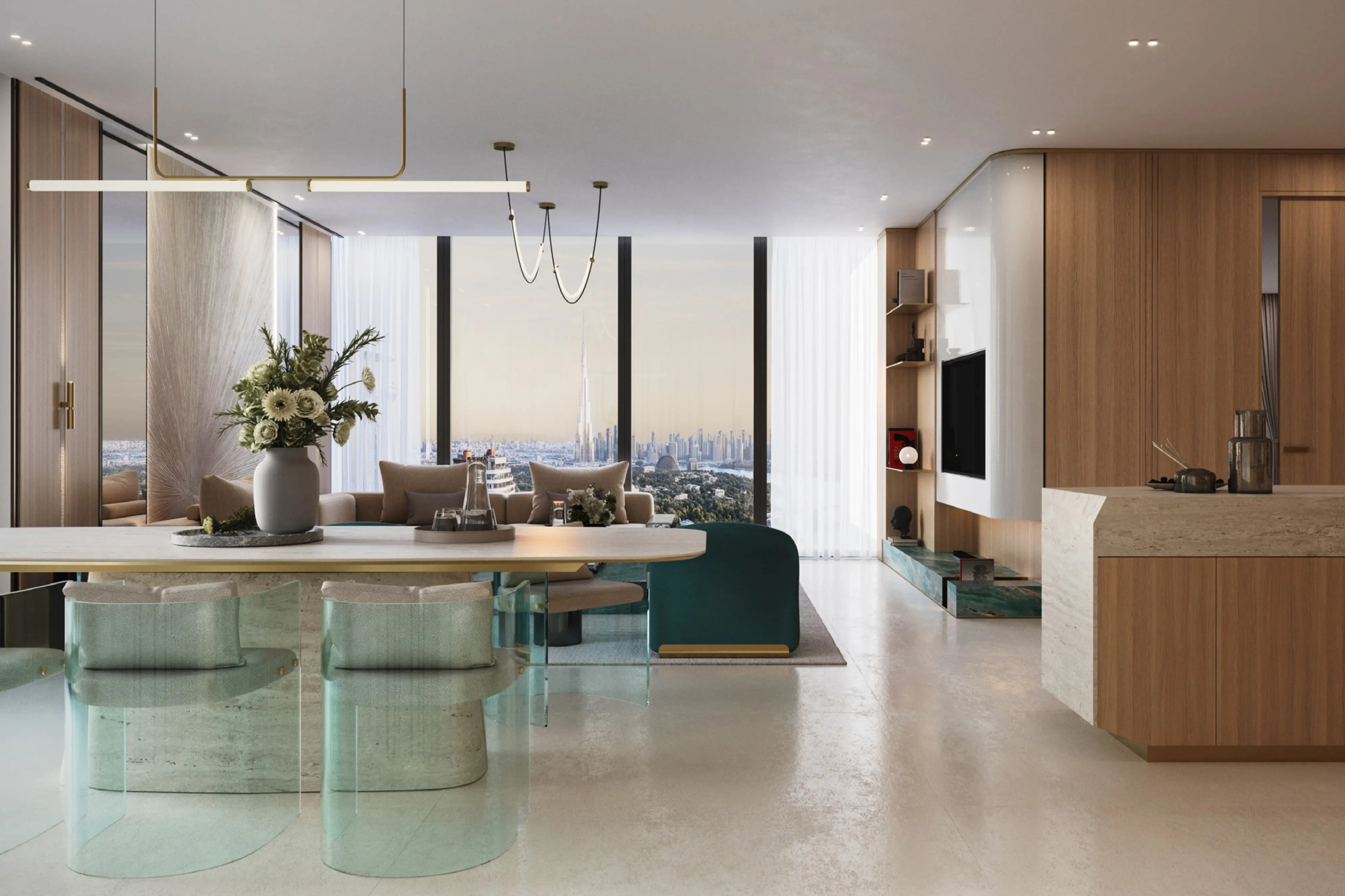 Binghatti Cullinan - Living Room Interior | Binghatti Developers