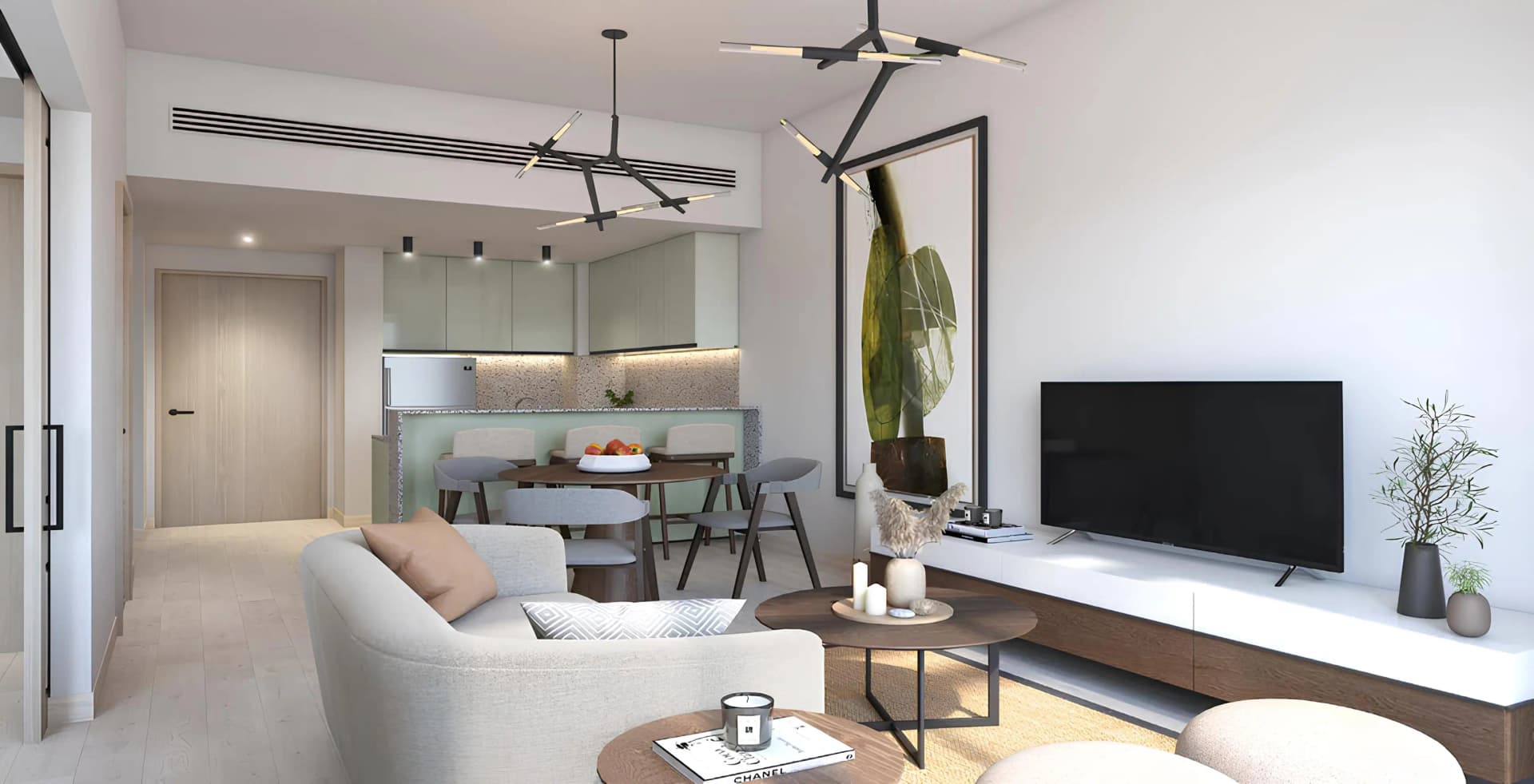 Golf Gate 2 - Living Room Interior | DAMAC Properties