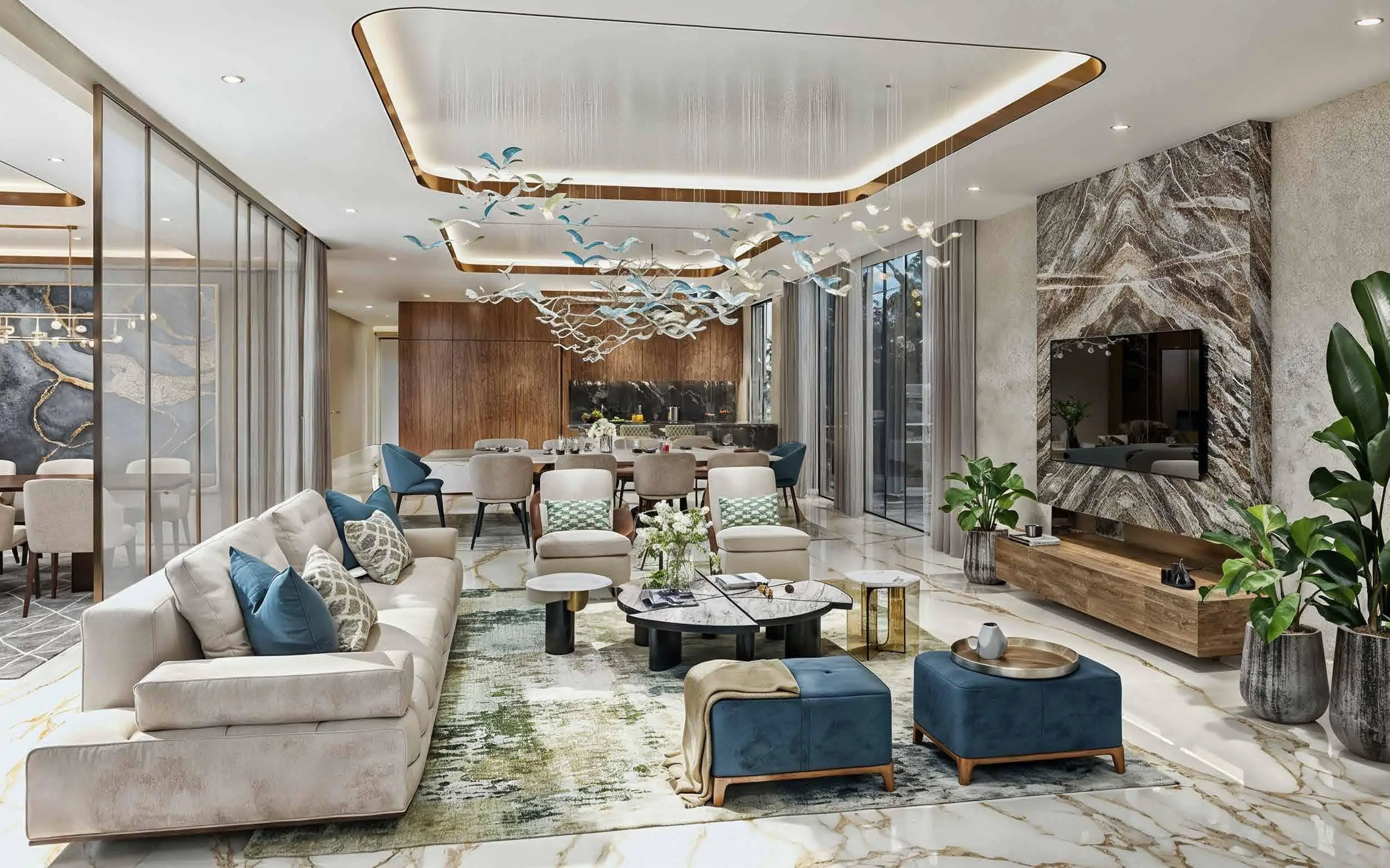 Damac Islands 2 - Bahamas 2 - Living Room Interior | DAMAC Properties