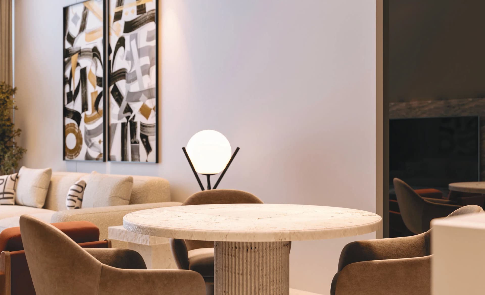 Al Ghaf Tower - Living Room Interior | Tiger Group