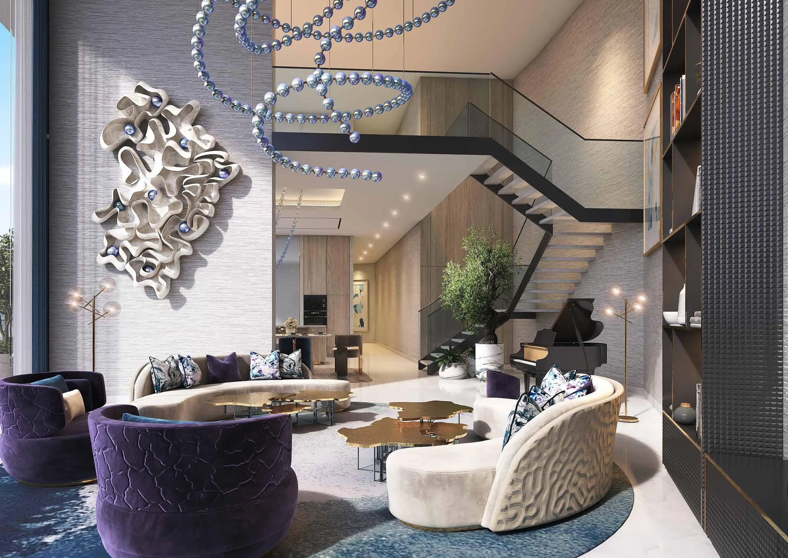 Canal Heights - Living Room Interior | DAMAC Properties