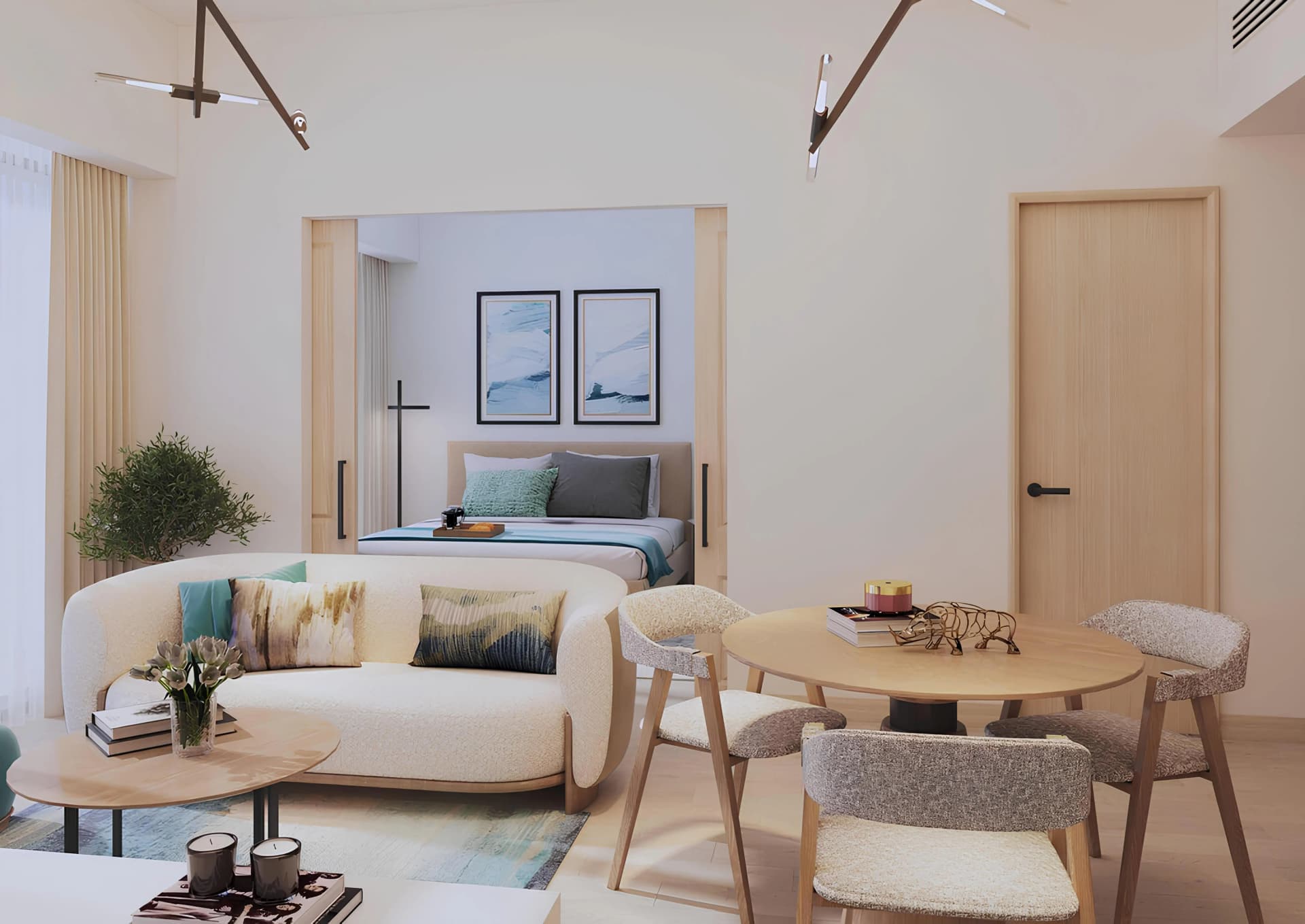 Damac District Tower B - Living Room Interior | DAMAC Properties
