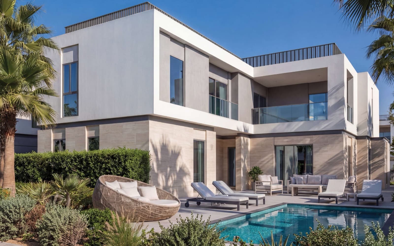 The Grove — ~7,200 sq ft Estate Villas, each with a private pool.