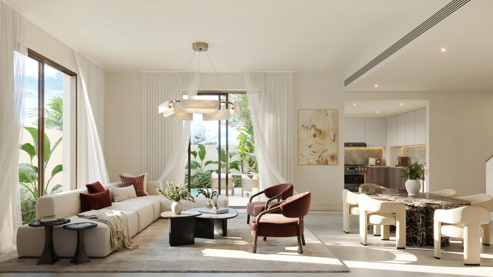 Yas Acres - The Orchids - Living Room Interior | Aldar Properties