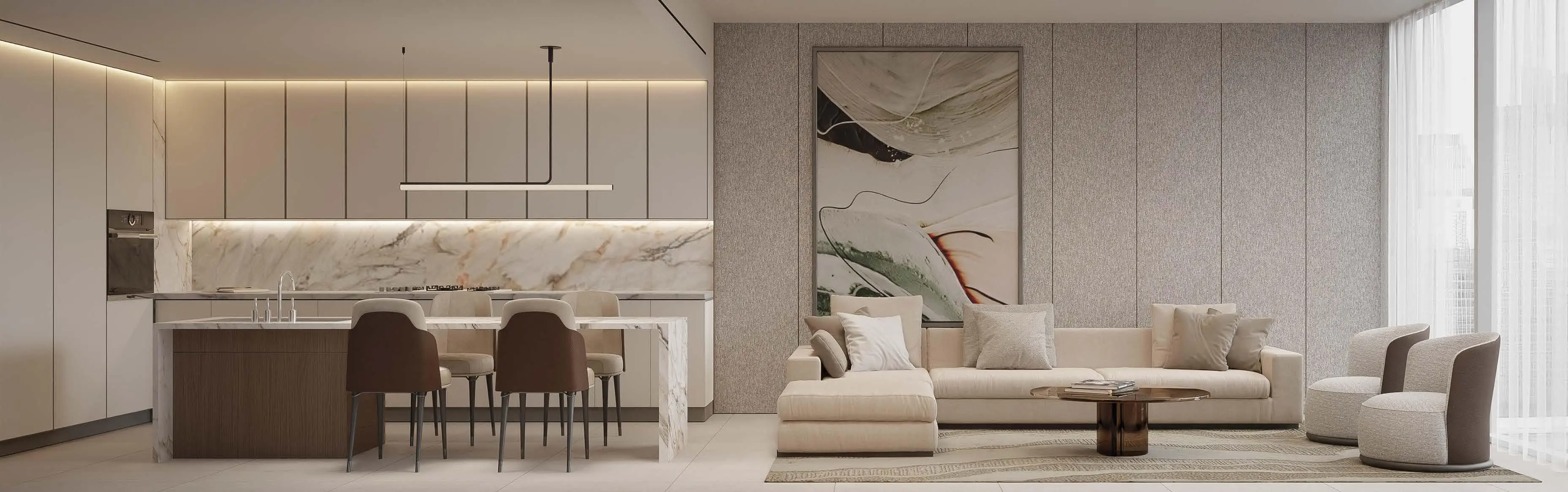 Seaside - Living Room Interior | Prestige One